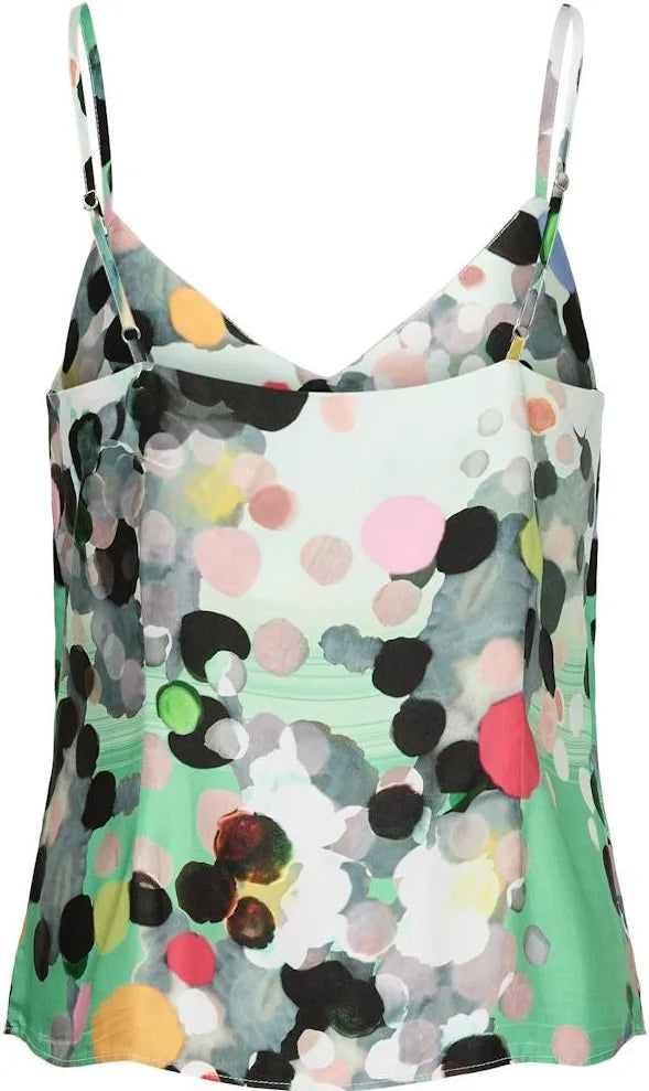 Nümph Spot Strap Top in green multi