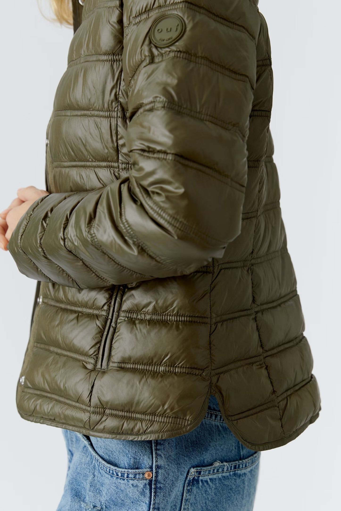 Oui Light weight Coat In Khaki