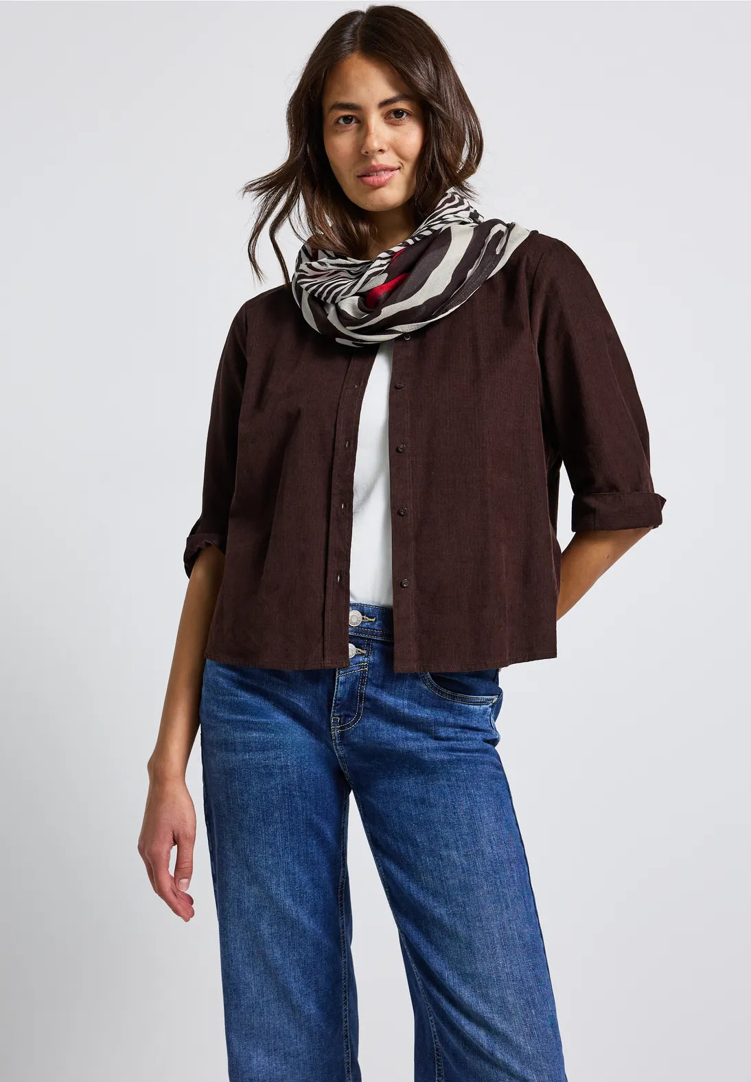 Street One Print Snood In Racing Red