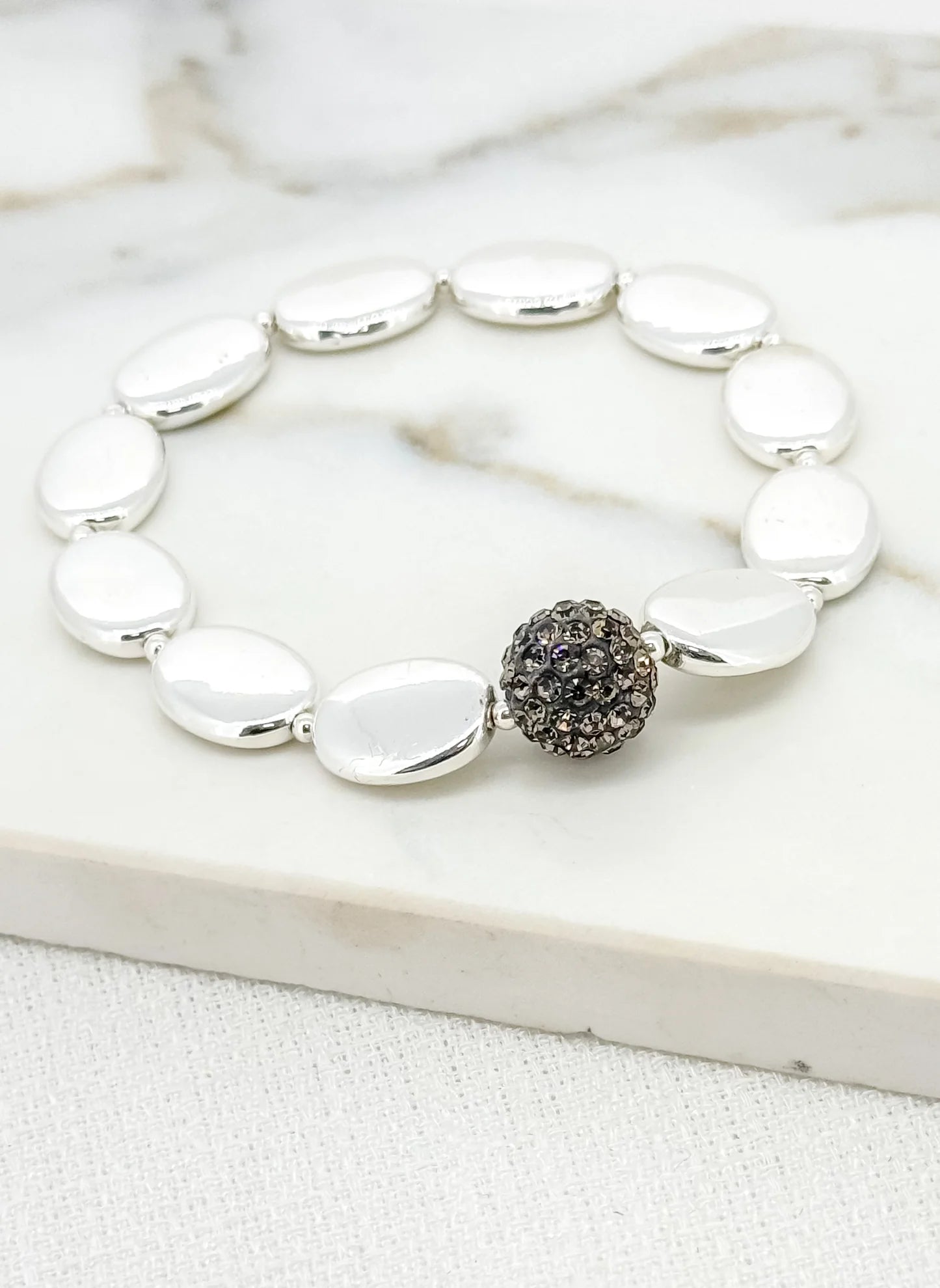 Envy Crystal Ball Bracelet in Silver