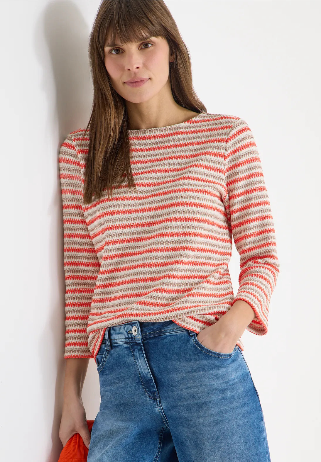 Cecil Multi Stripe Knit In Cherry Tomato