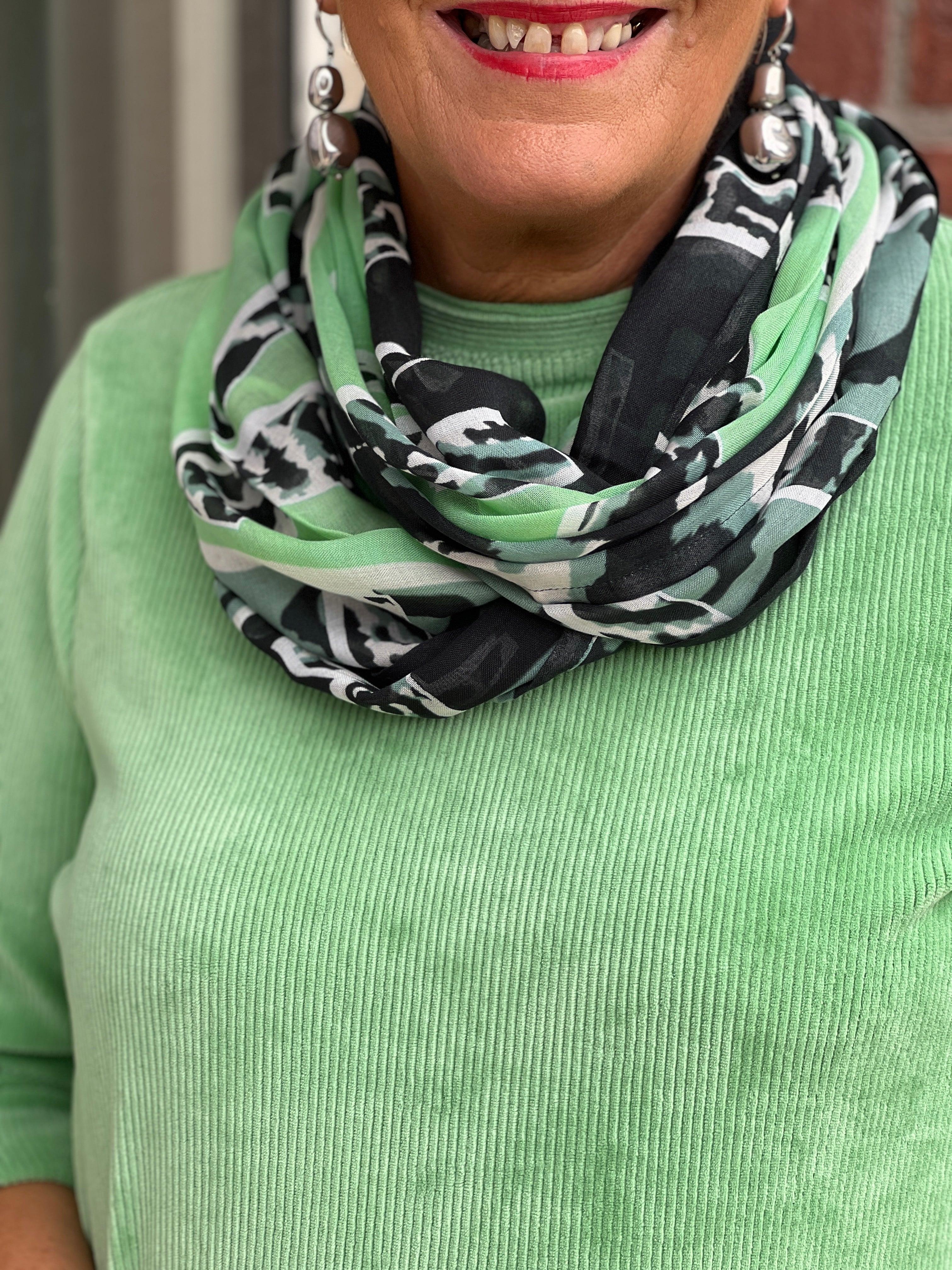 Cecil Cord Top In Fennel Green