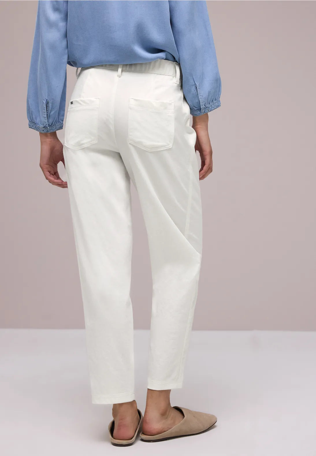 Street One Barrel Trousers In Off White
