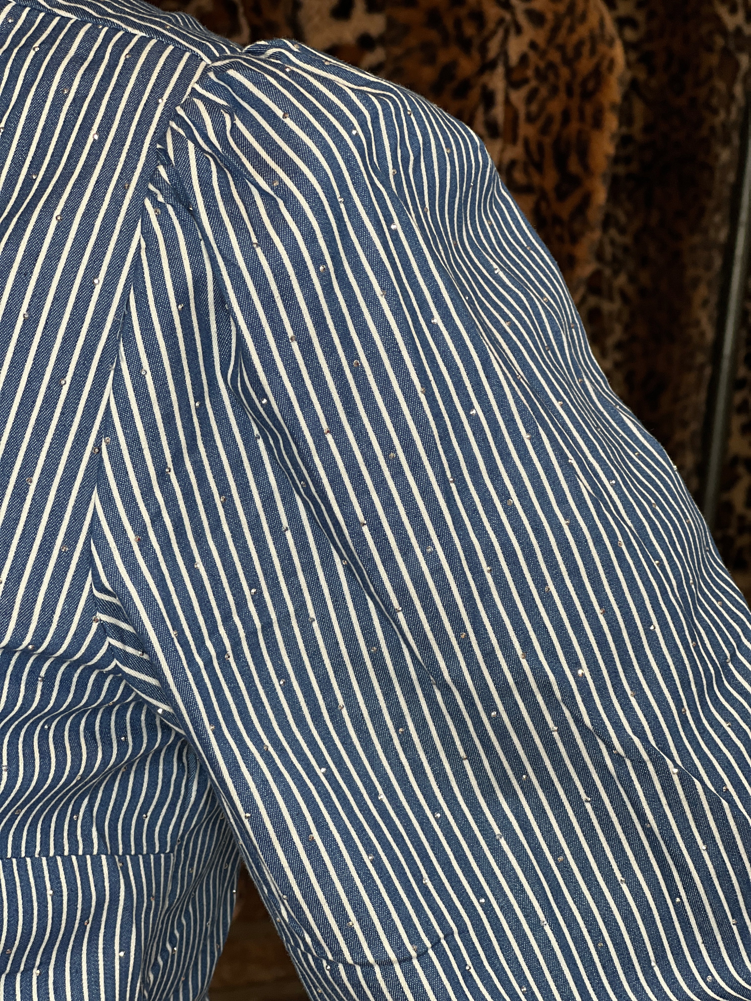 Nümph Nuemile Striped Shirt In Denim Blue