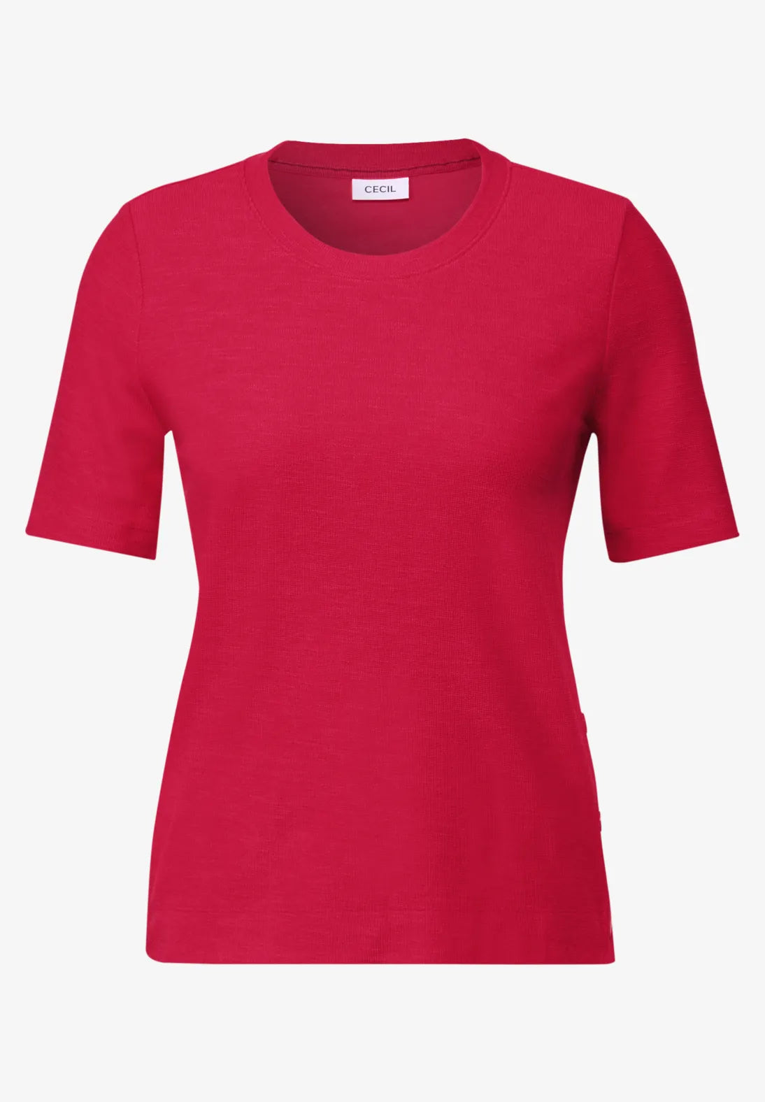 Cecil Boucle Button T-shirt In Glazed Apple Red