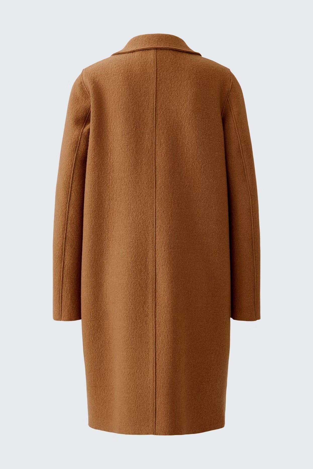 Oui Mayson Boiled Wool Coat In Camel