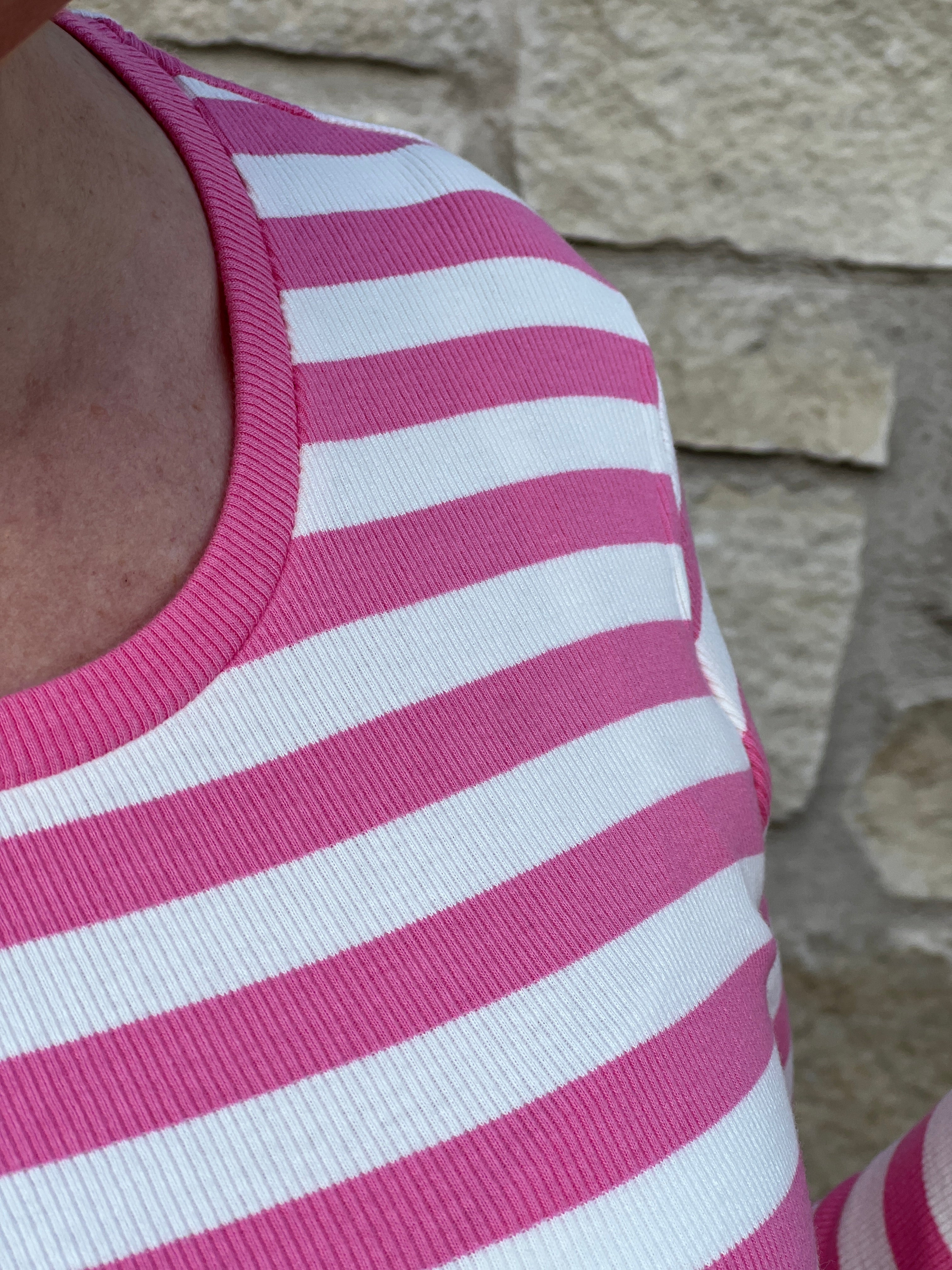 Nümph Numixie Striped Top In Pink Carnation