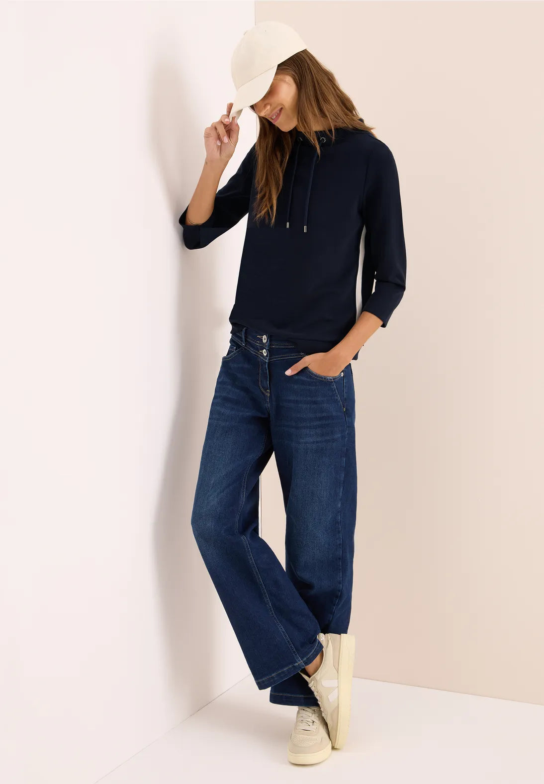 Cecil Funnel Neck sweatshirt In Urban Dark Blue