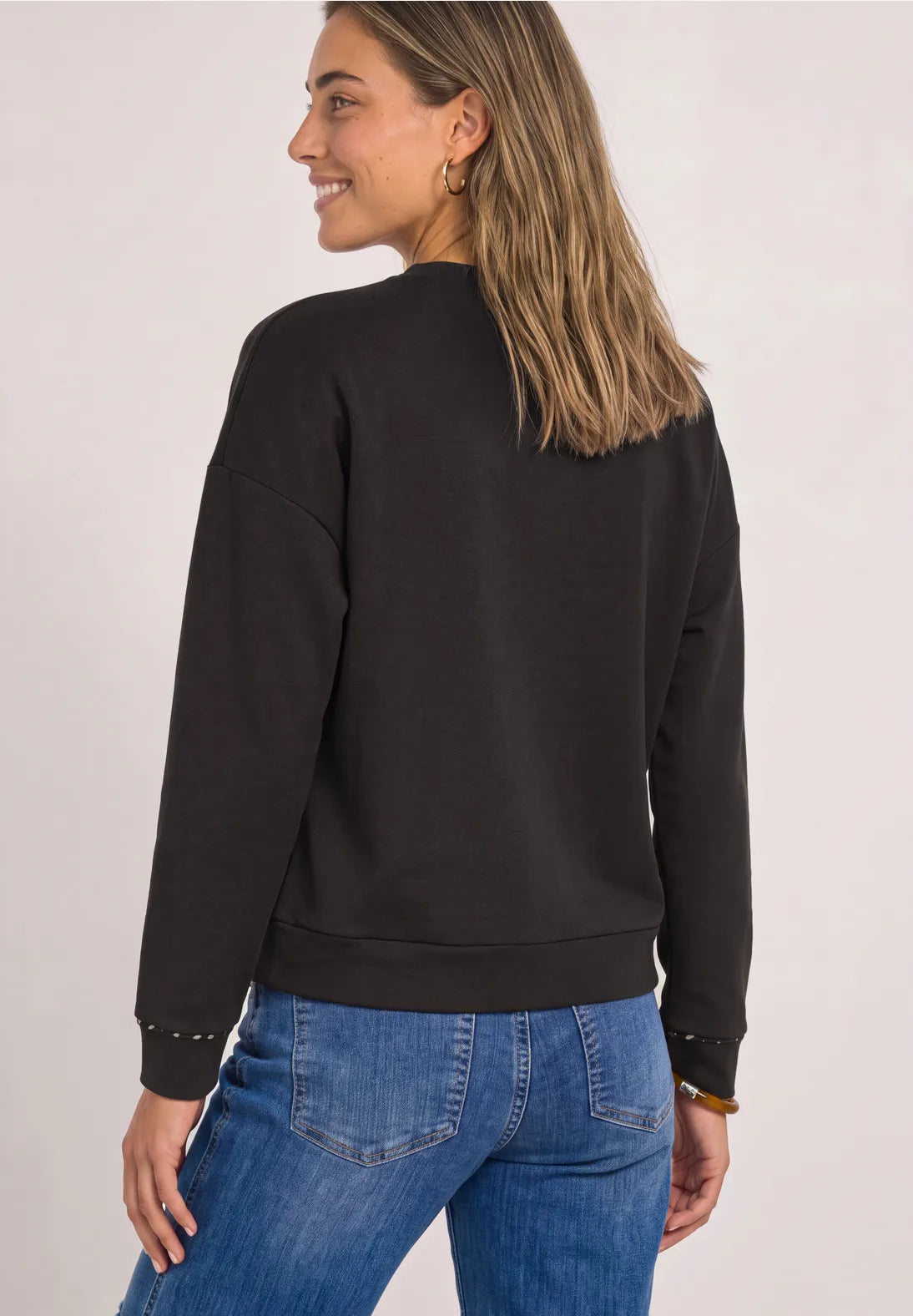 Sweatshirt with printed pocket in black coffee