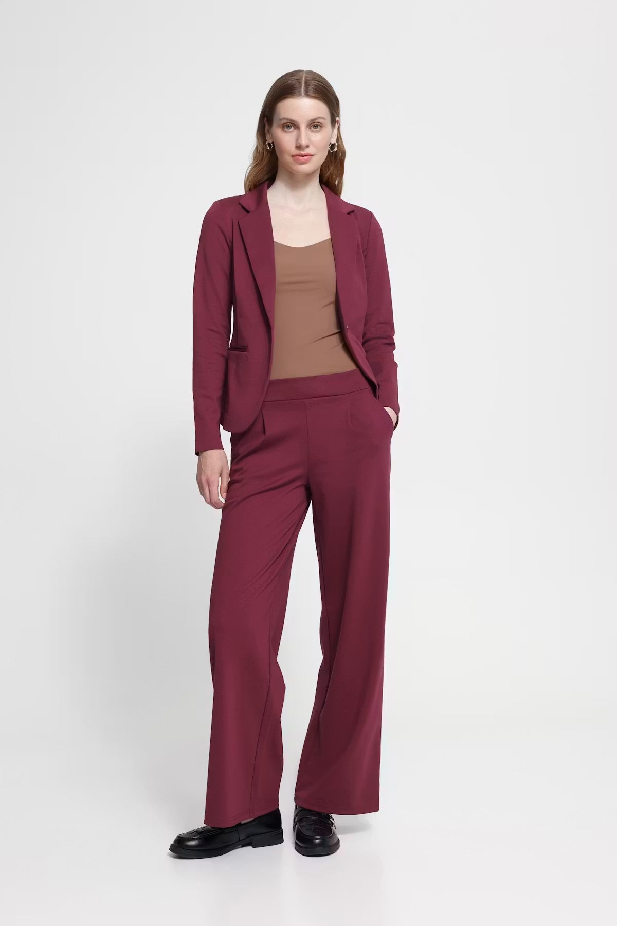 Ichi Ikate Wide Trousers In Rhodode