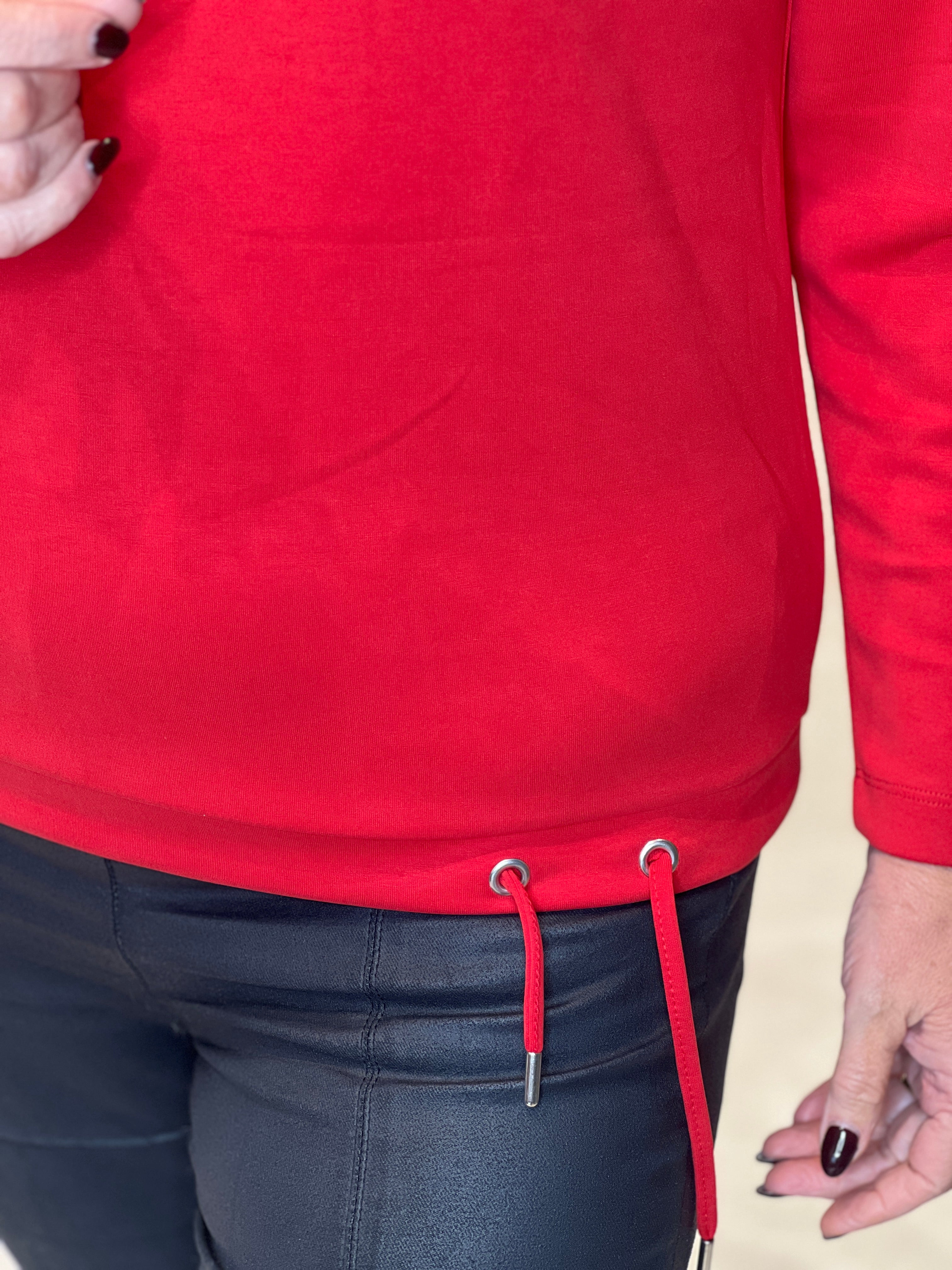 Street One Silk Look sweatshirt In Racing Red