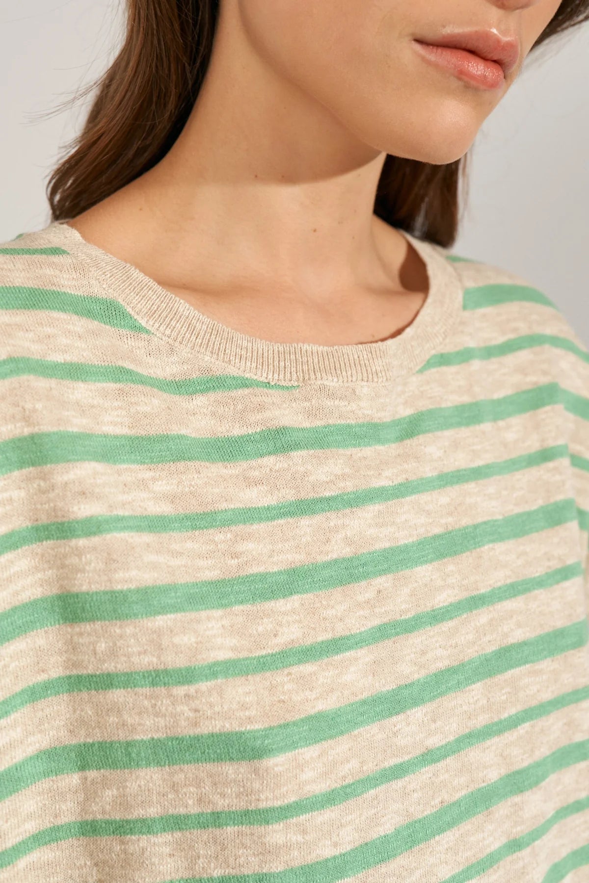 Nümph Striped Pullover in green