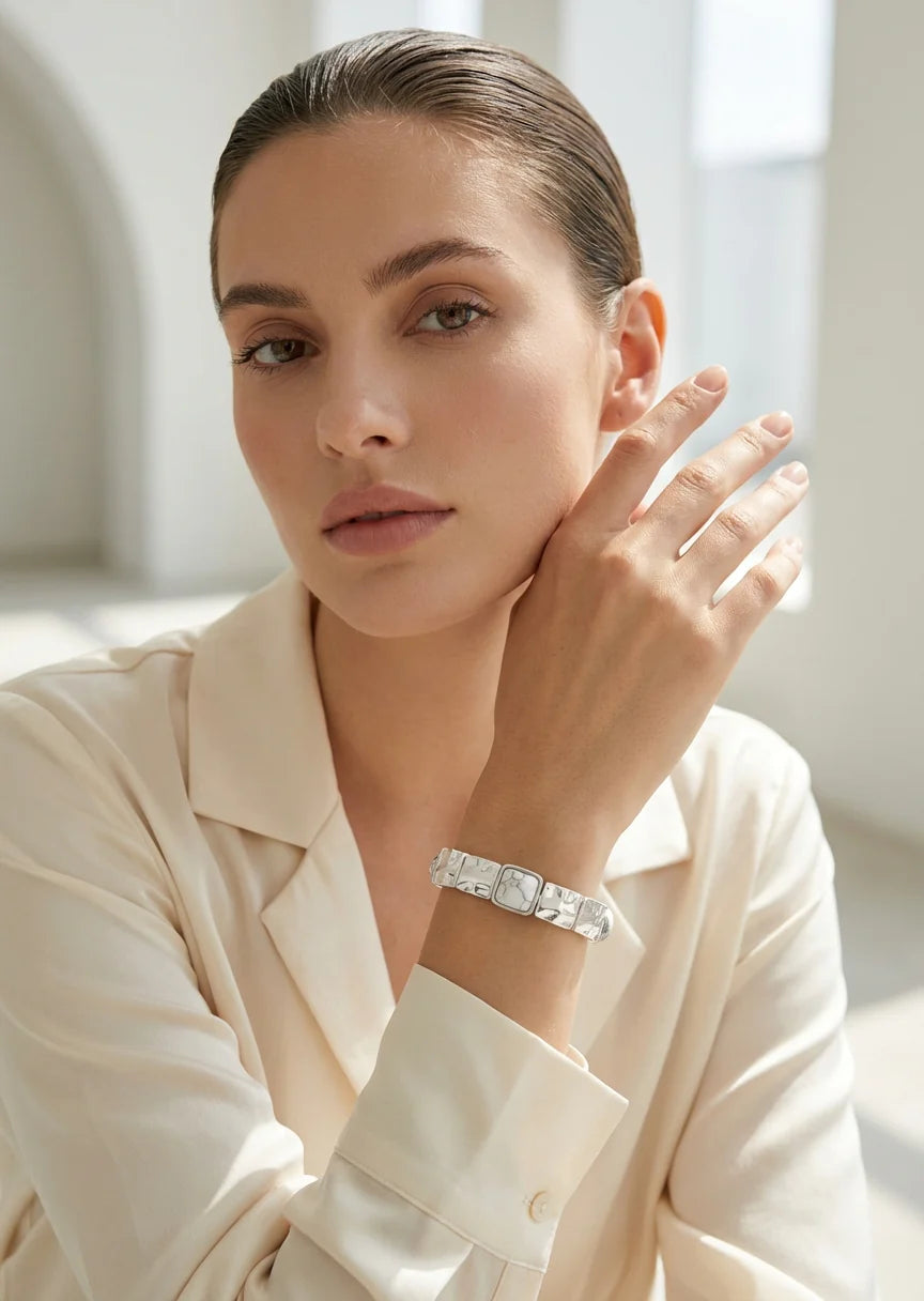 Envy Square Design Bracelet in sliver