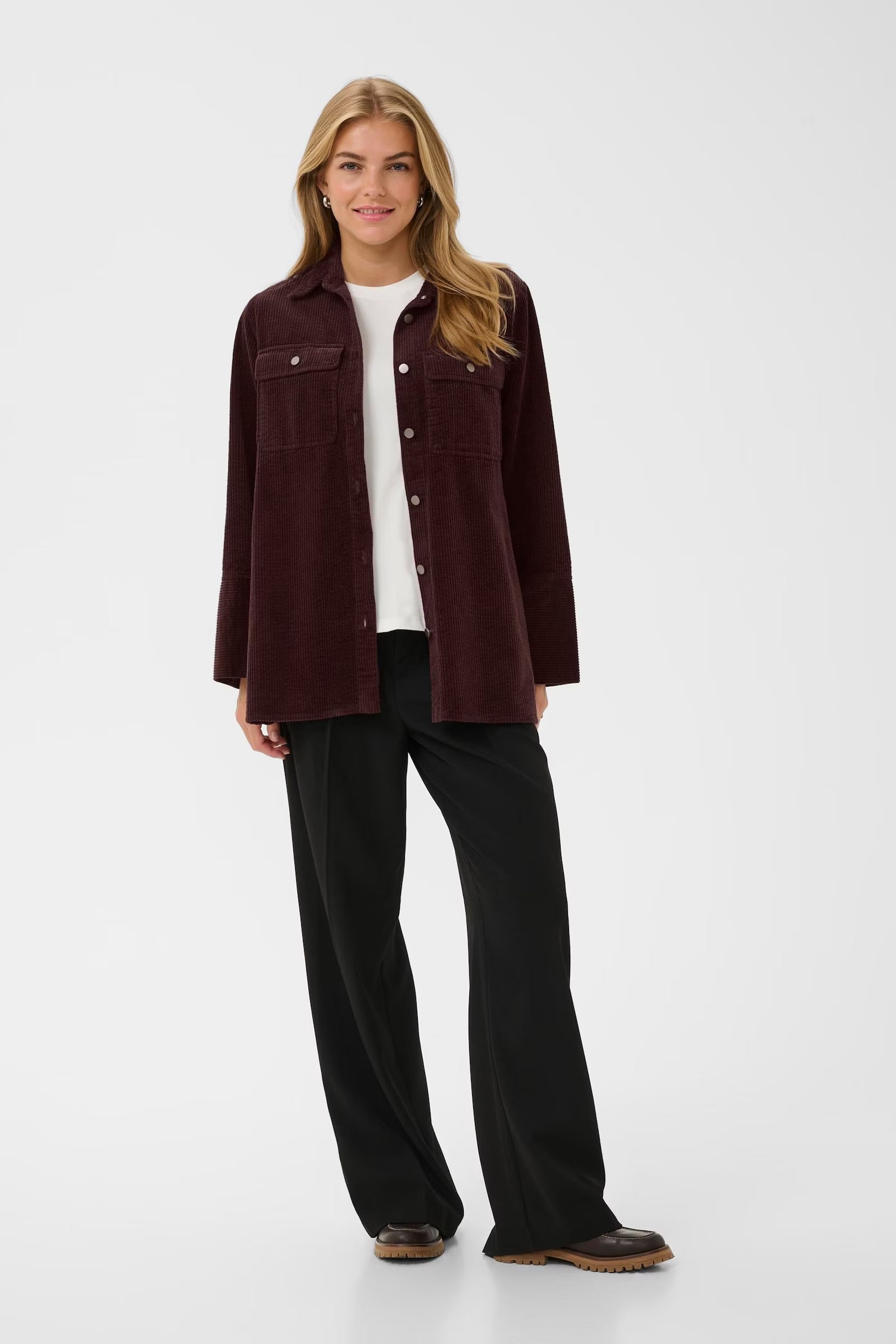 Culture Cubaela Cord Jacket In Bitter Chocolate