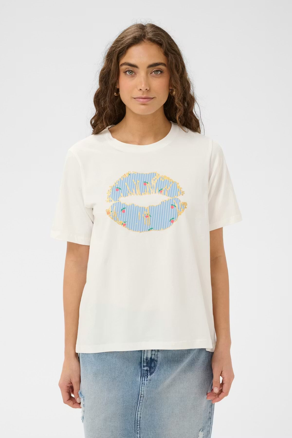 Culture Lip T-shirt In Spring Gardenia