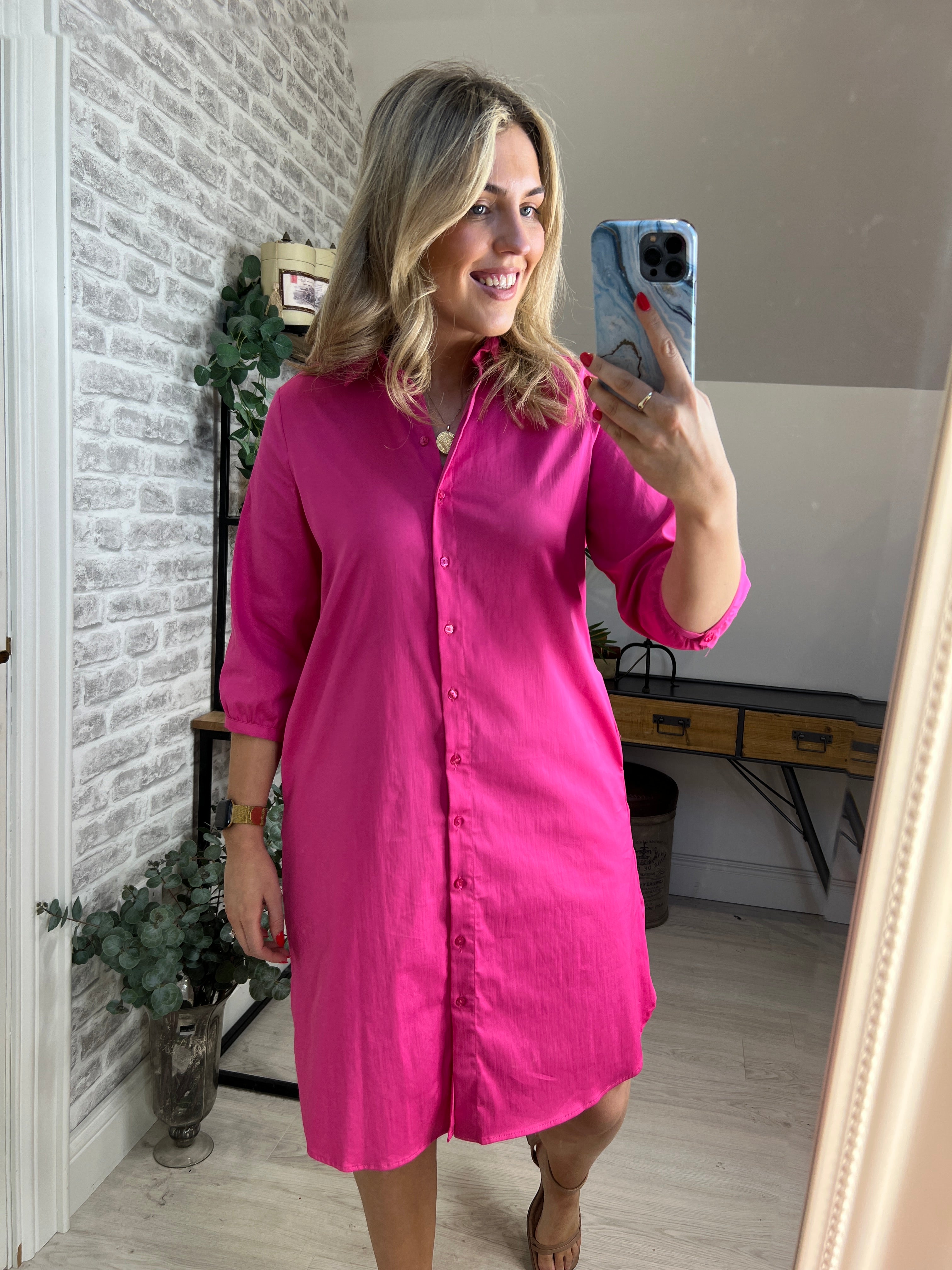 Milano Italy Plain Dress In Pink