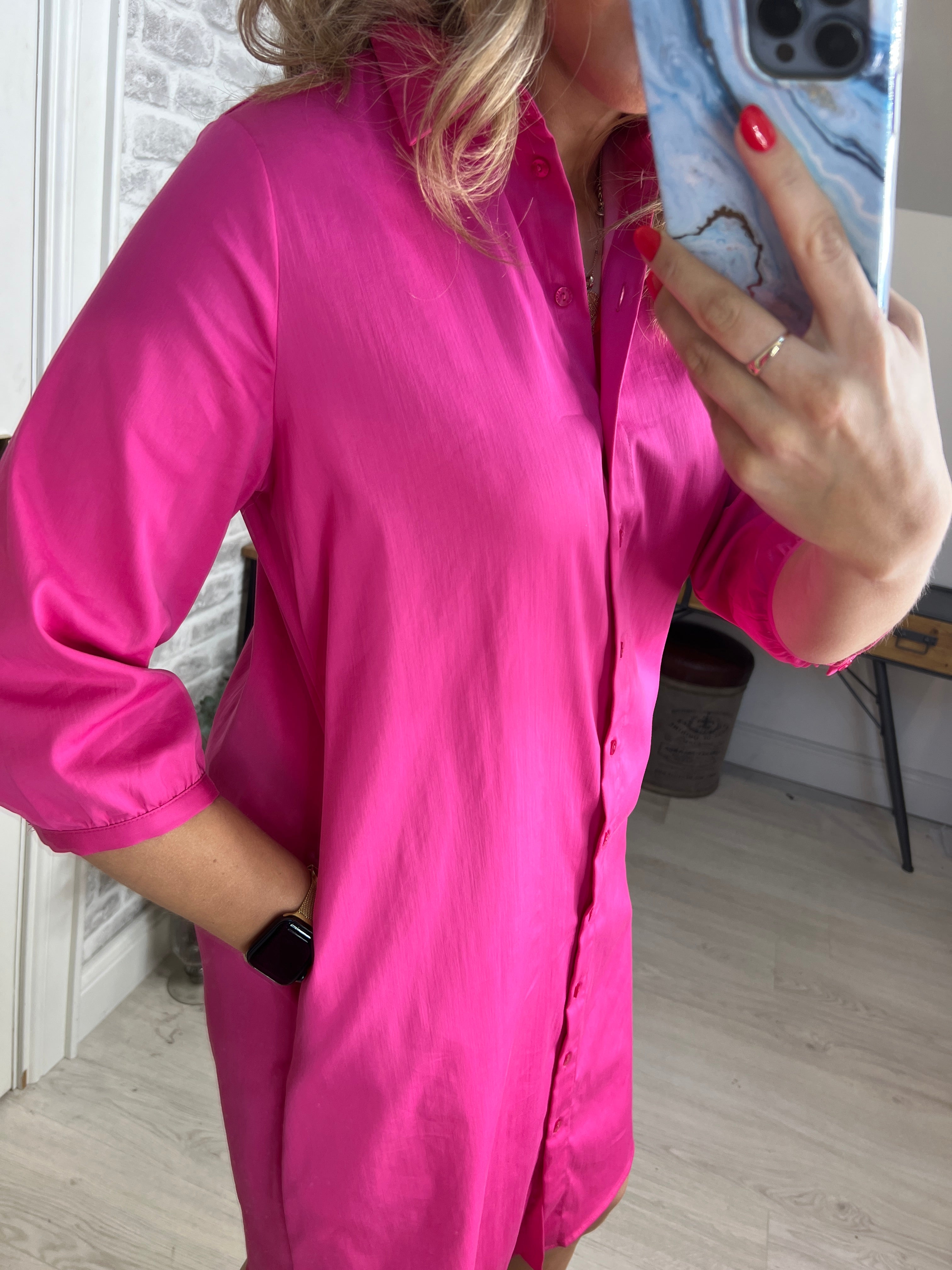 Milano Italy Plain Dress In Pink