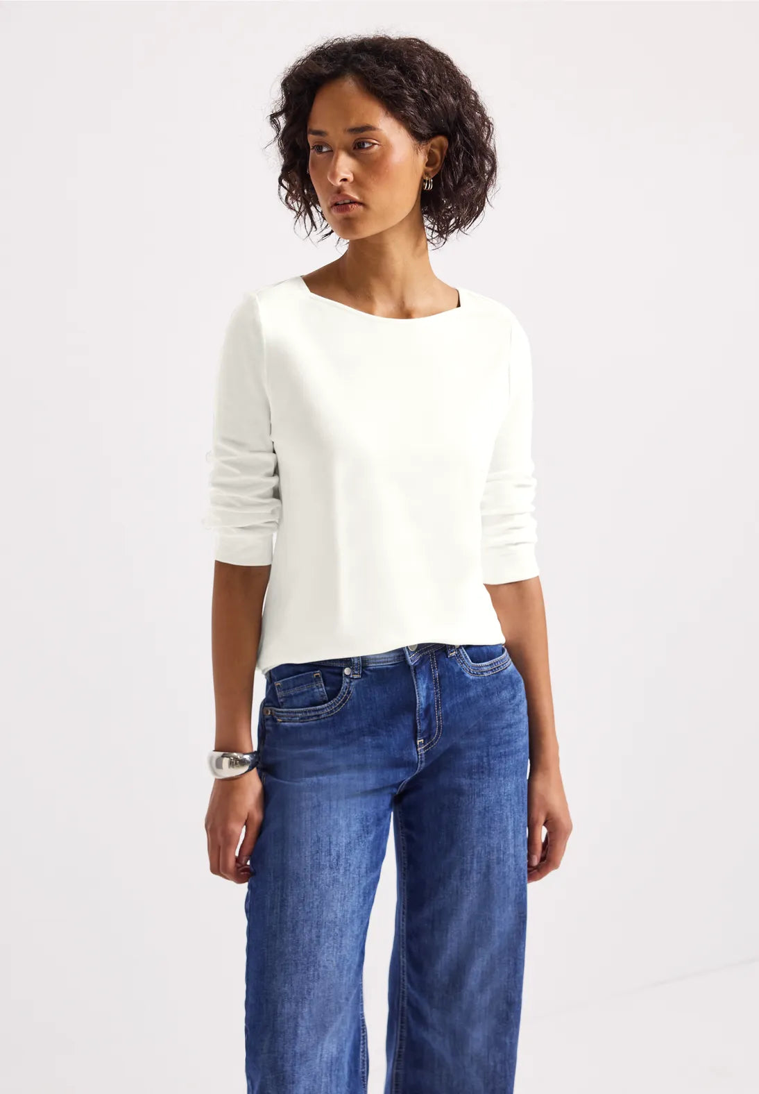 Street One Boat neckline Top In Off white