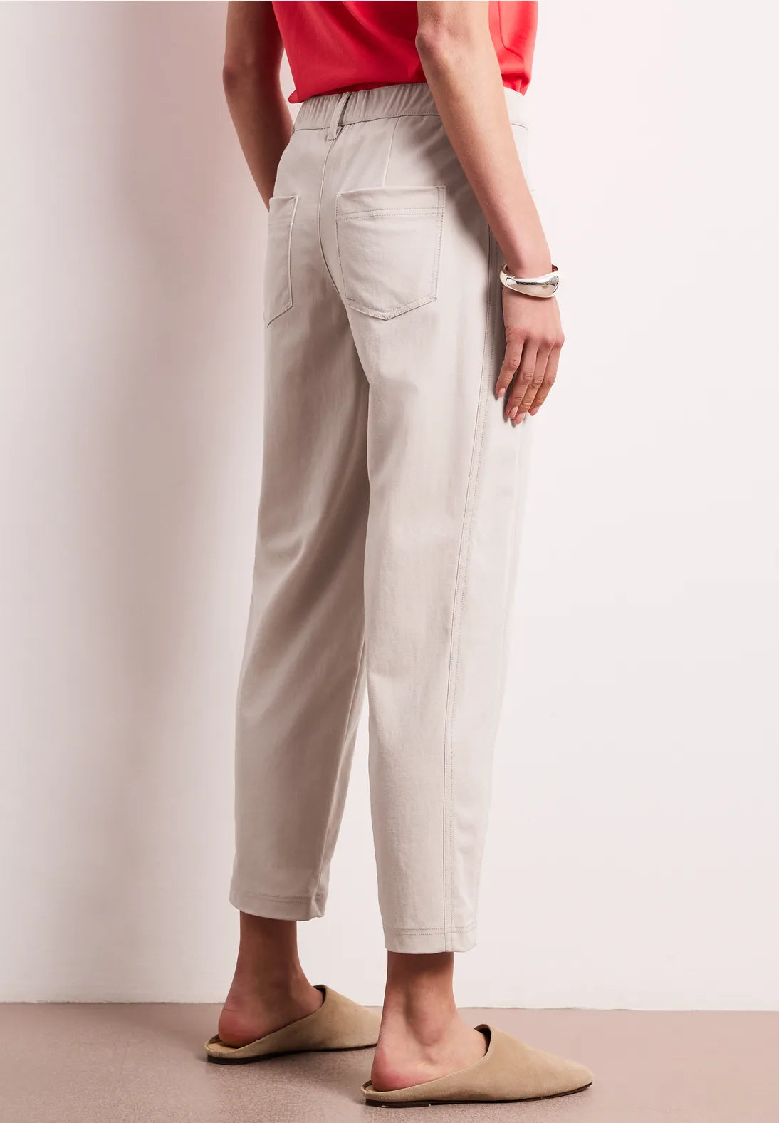 Street One Barrel Trousers In Clay Sand