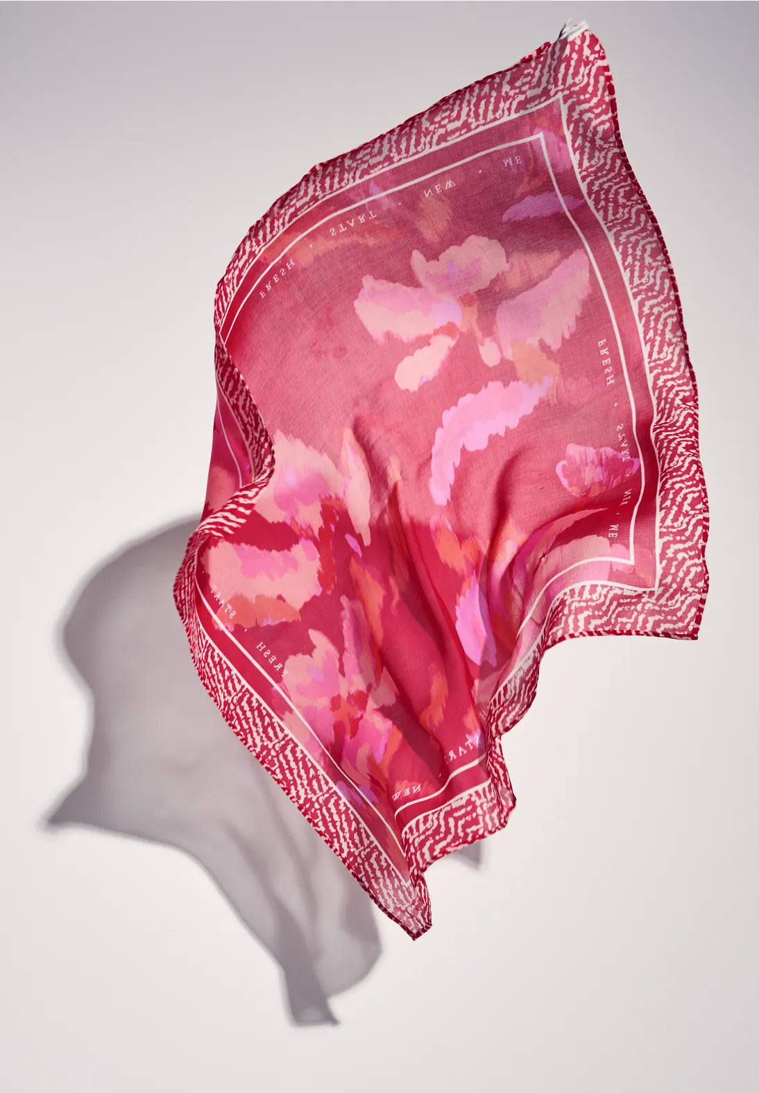 Street One Print Square Scarf In Glory Red