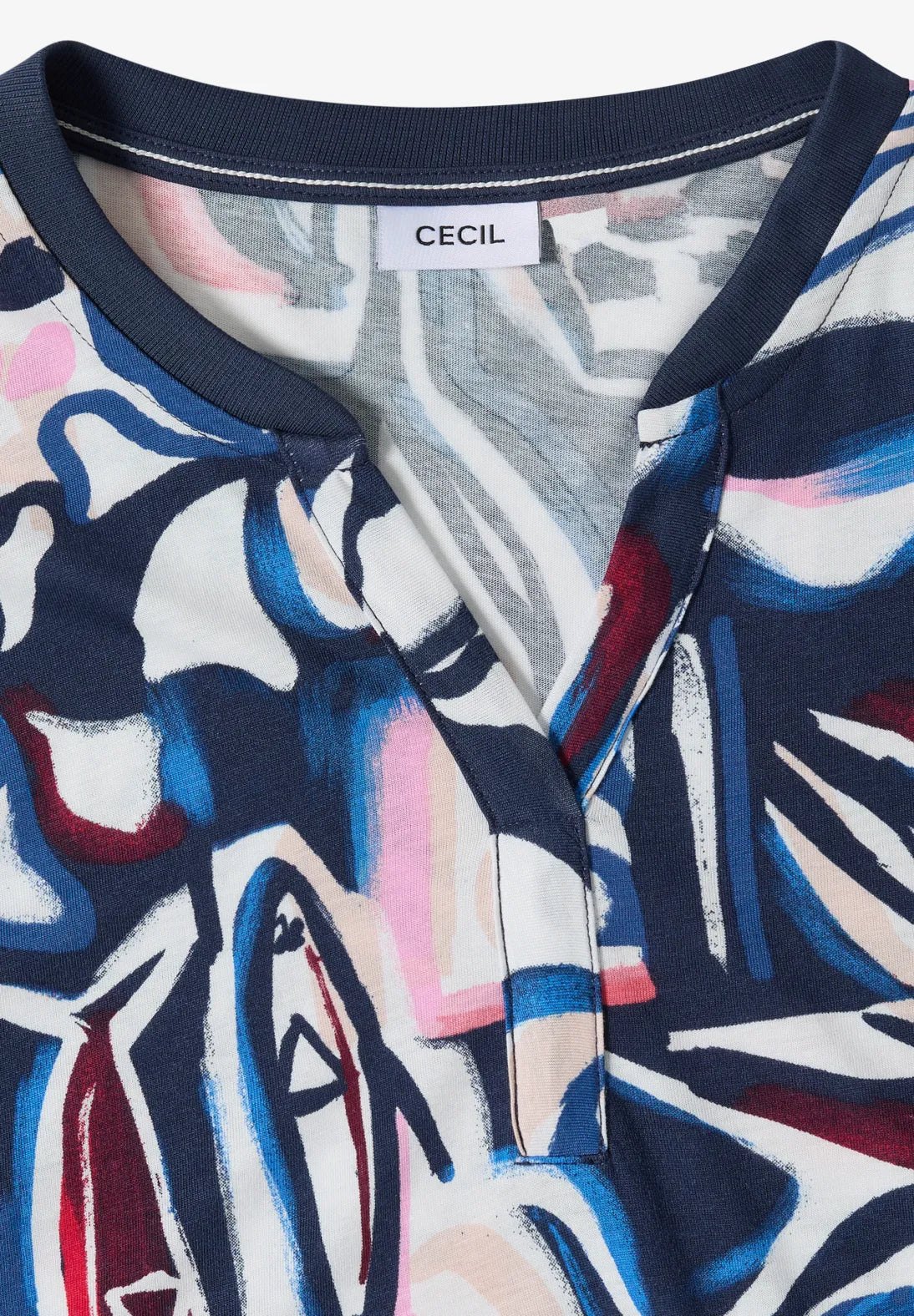 Cecil Rib collar t-shirt In Universal Blue