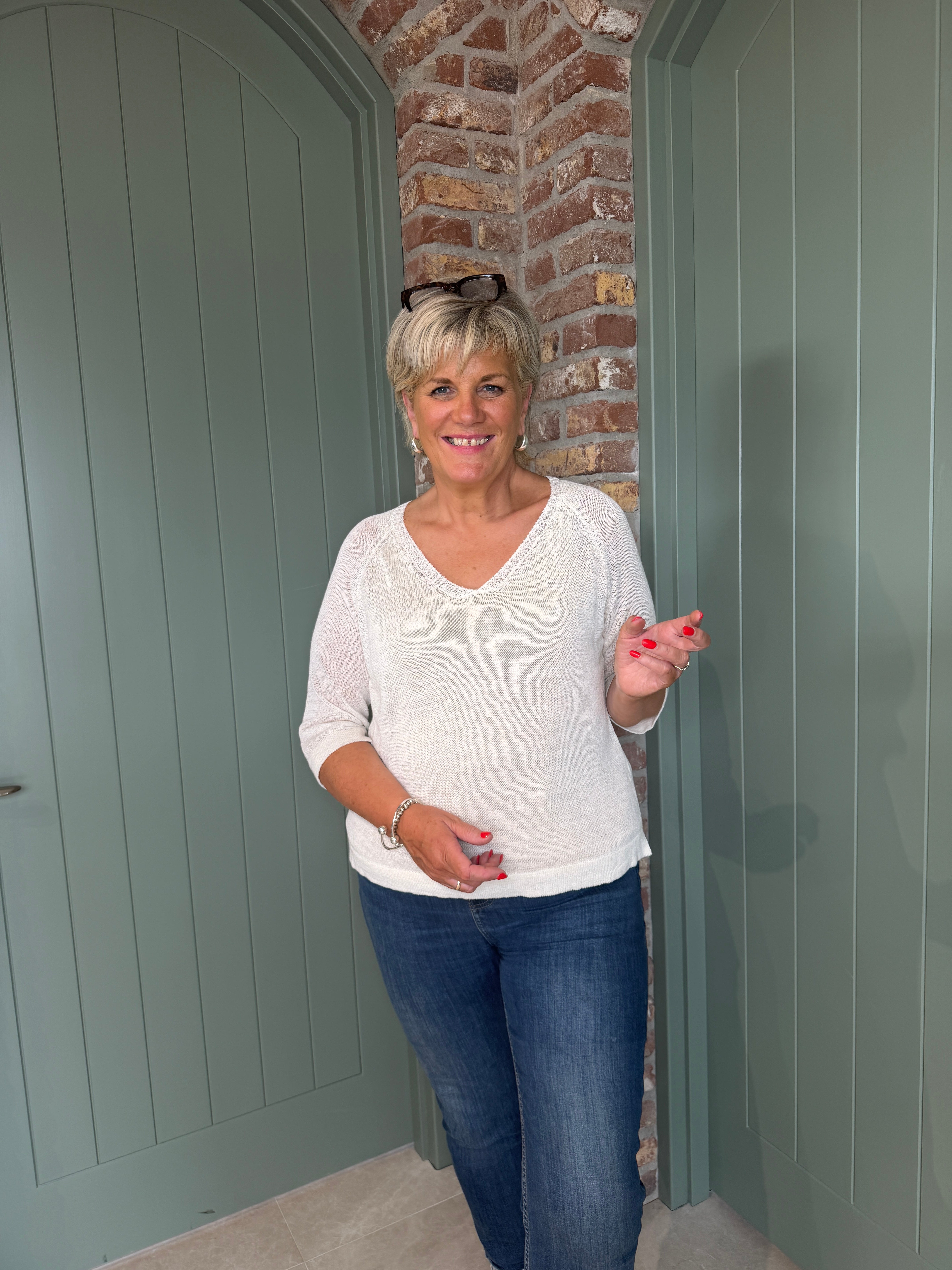 Milano Italy Fine Jumper In Cream