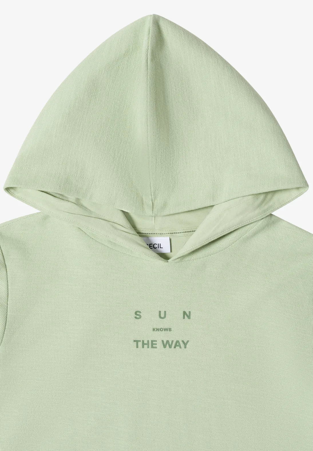 Cecil Print Hoodie In Raw Matcha Lime