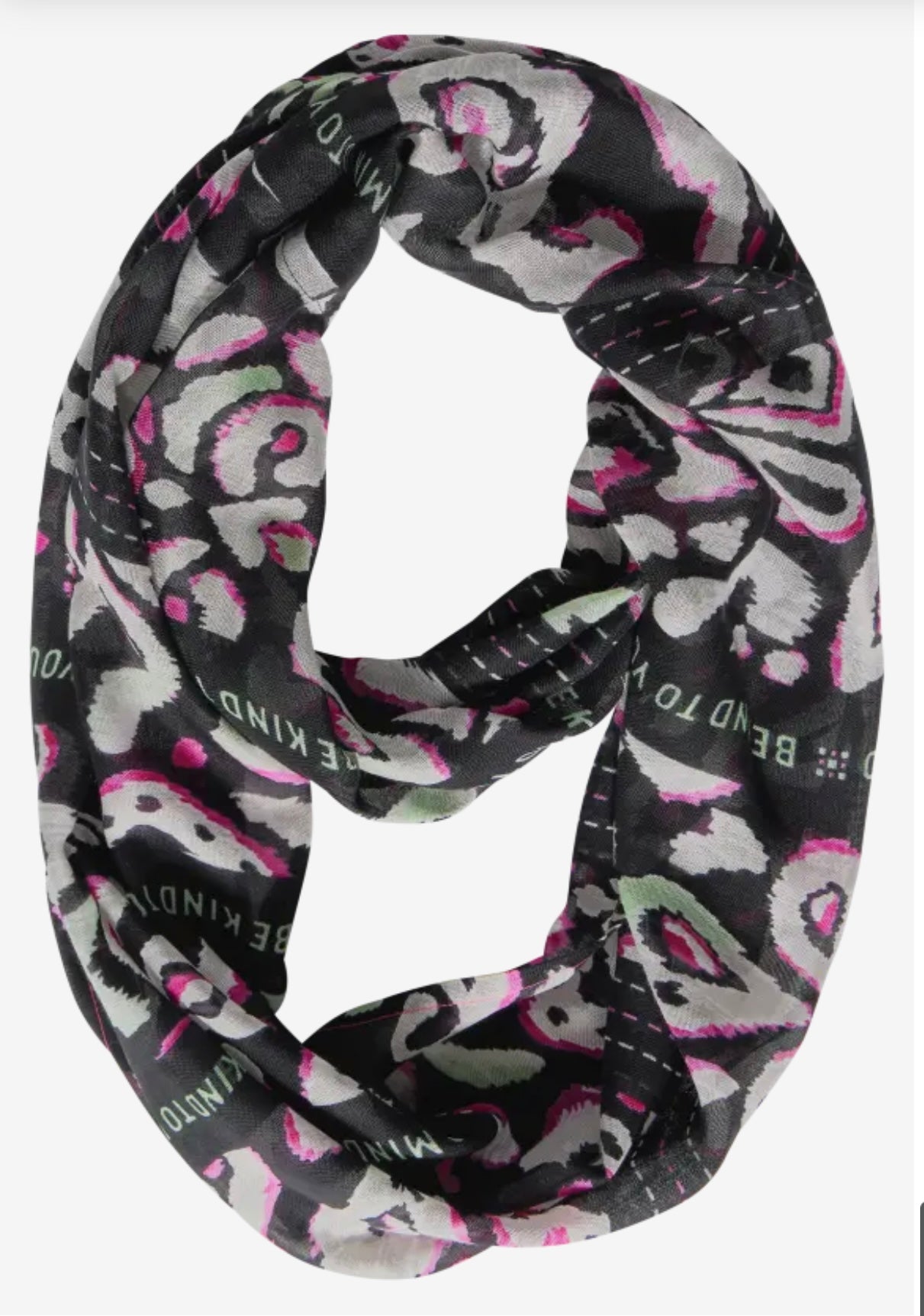 Cecil Printed Loop Snood In Black