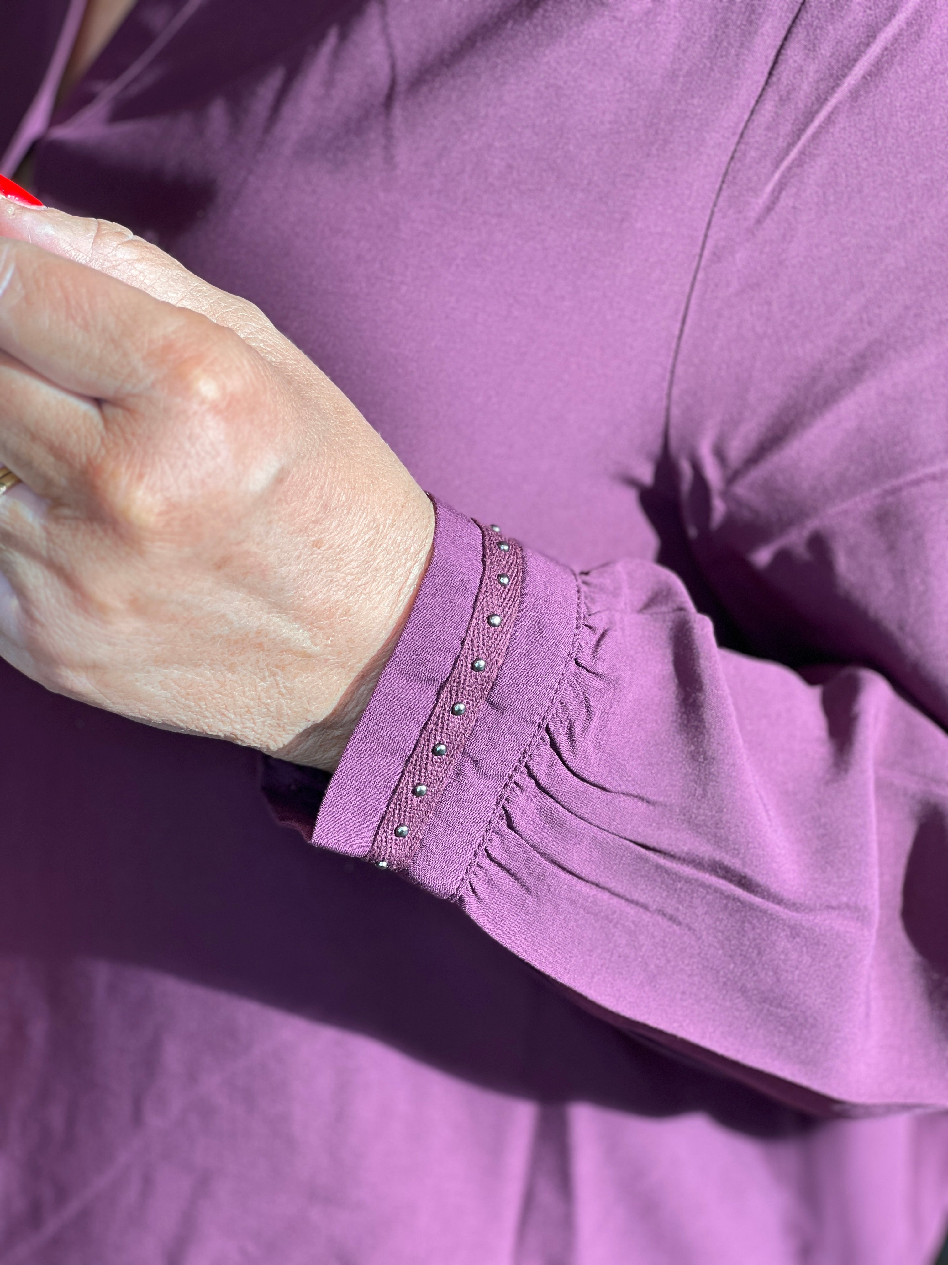 Street One Blouse With Sparkle In Jazz Berry