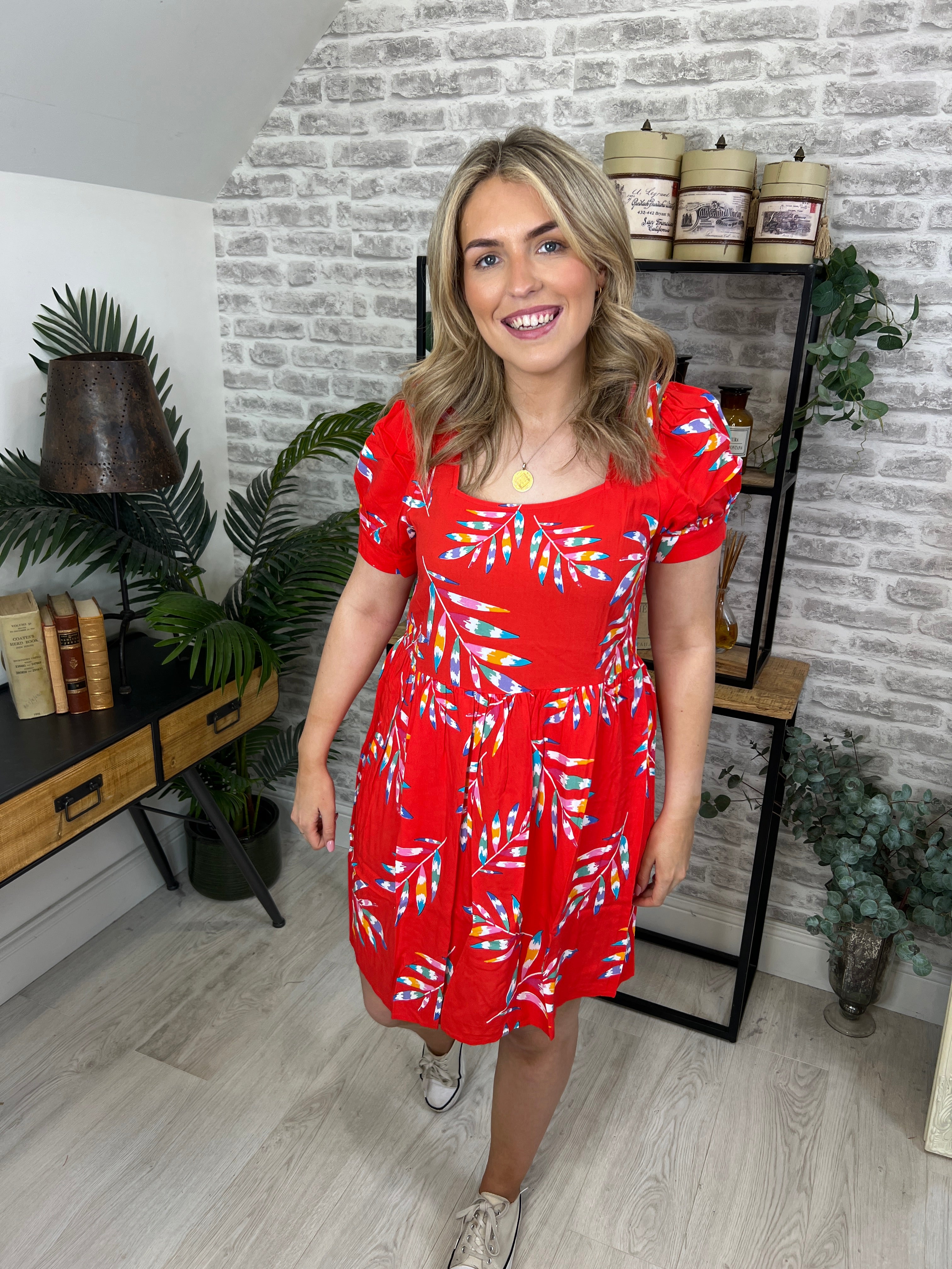 Sugarhill Brighton Shelia Mini Smock Dress In Red