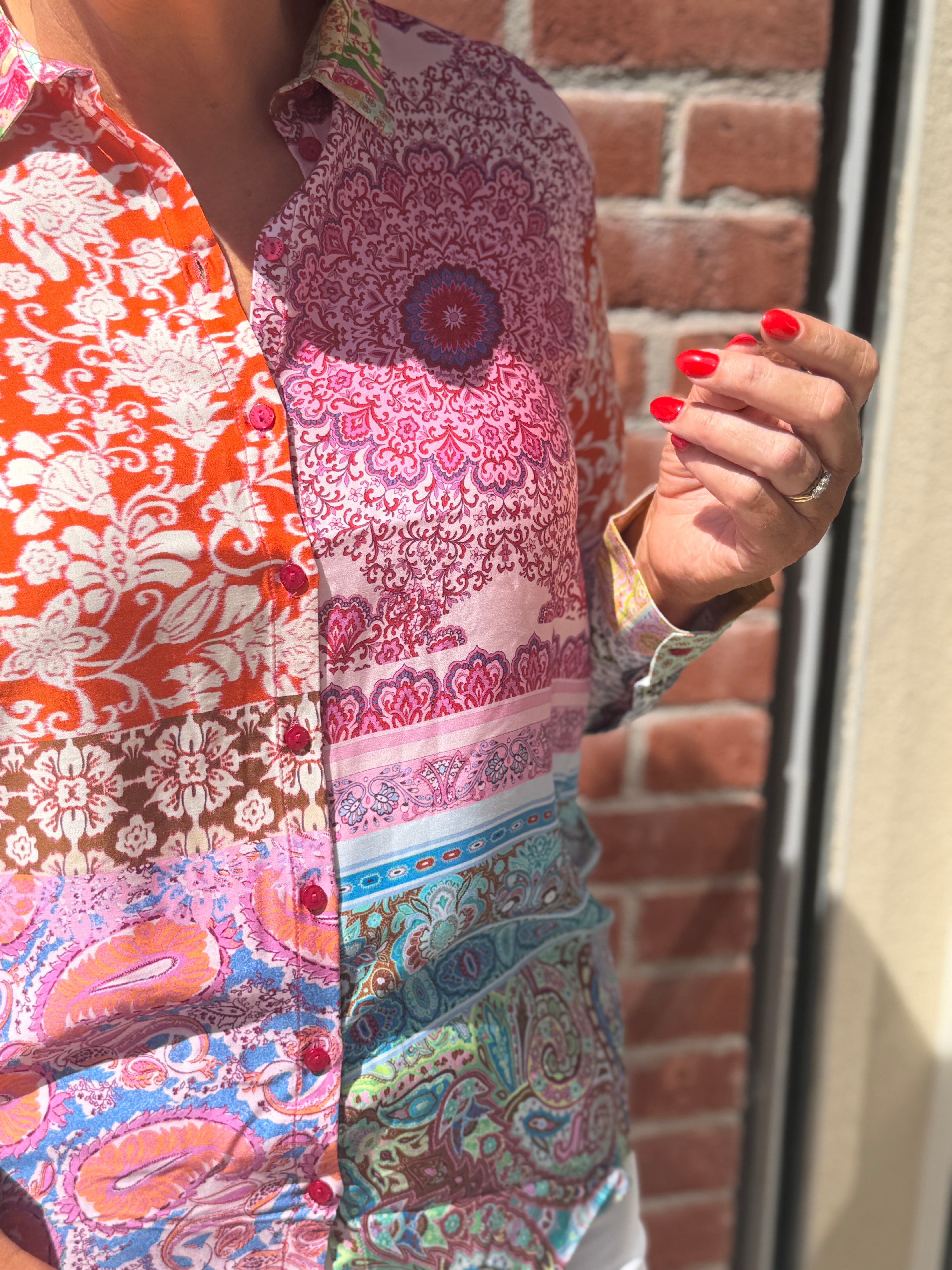 Milano Italy Patterned shirt in pink multi