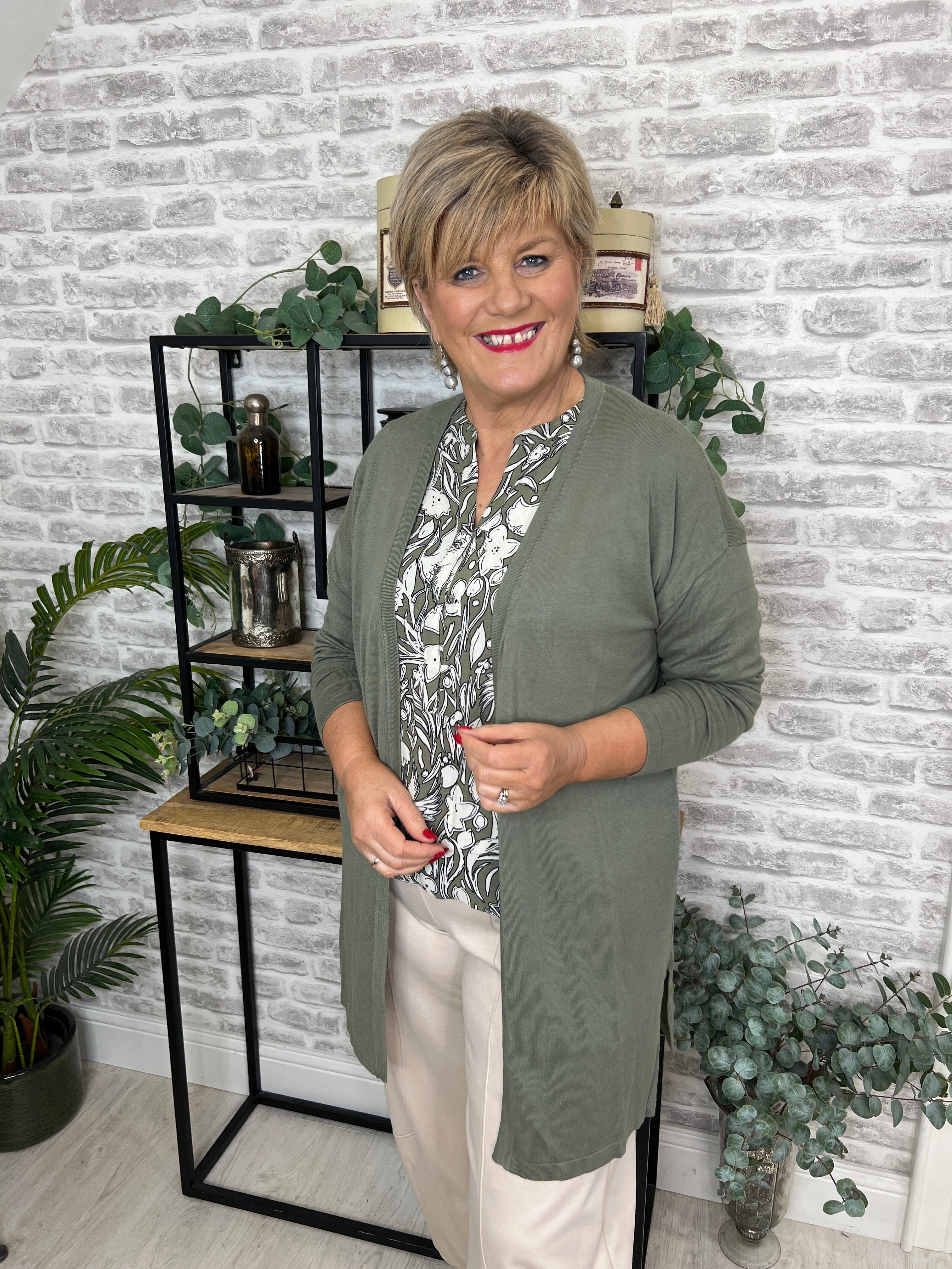Masai Boanna Split Neck Blouse In Lichen Green