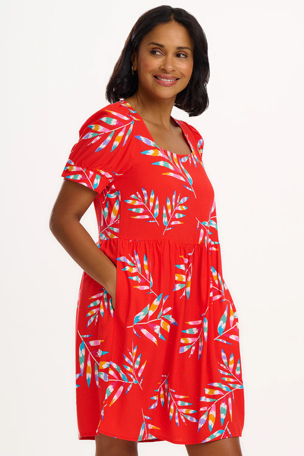 Sugarhill Brighton Shelia Mini Smock Dress In Red