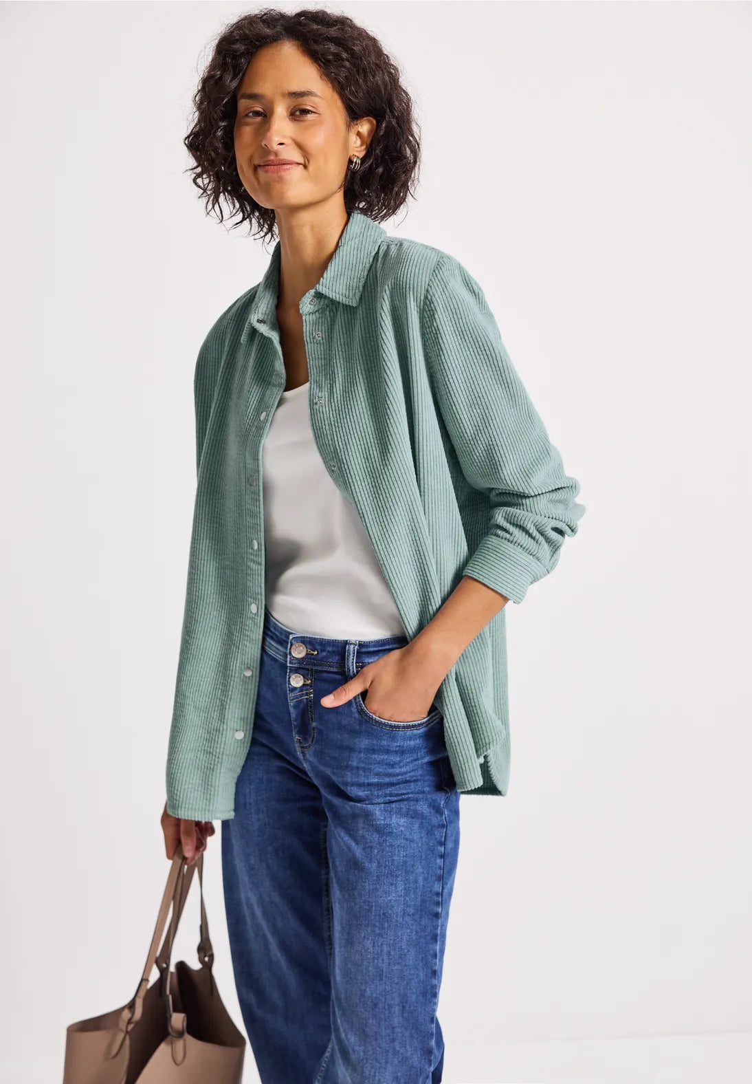 Street One Cord Jacket In Arona Blue