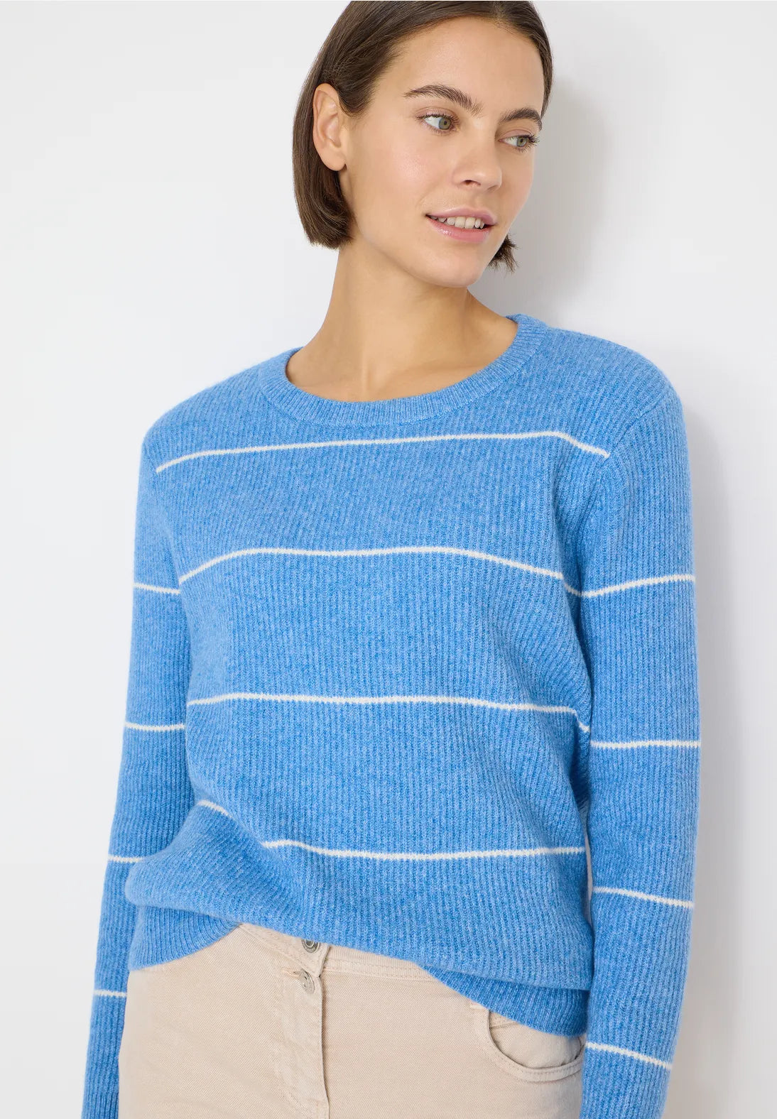 Cecil Striped Knit In Fountain Blue