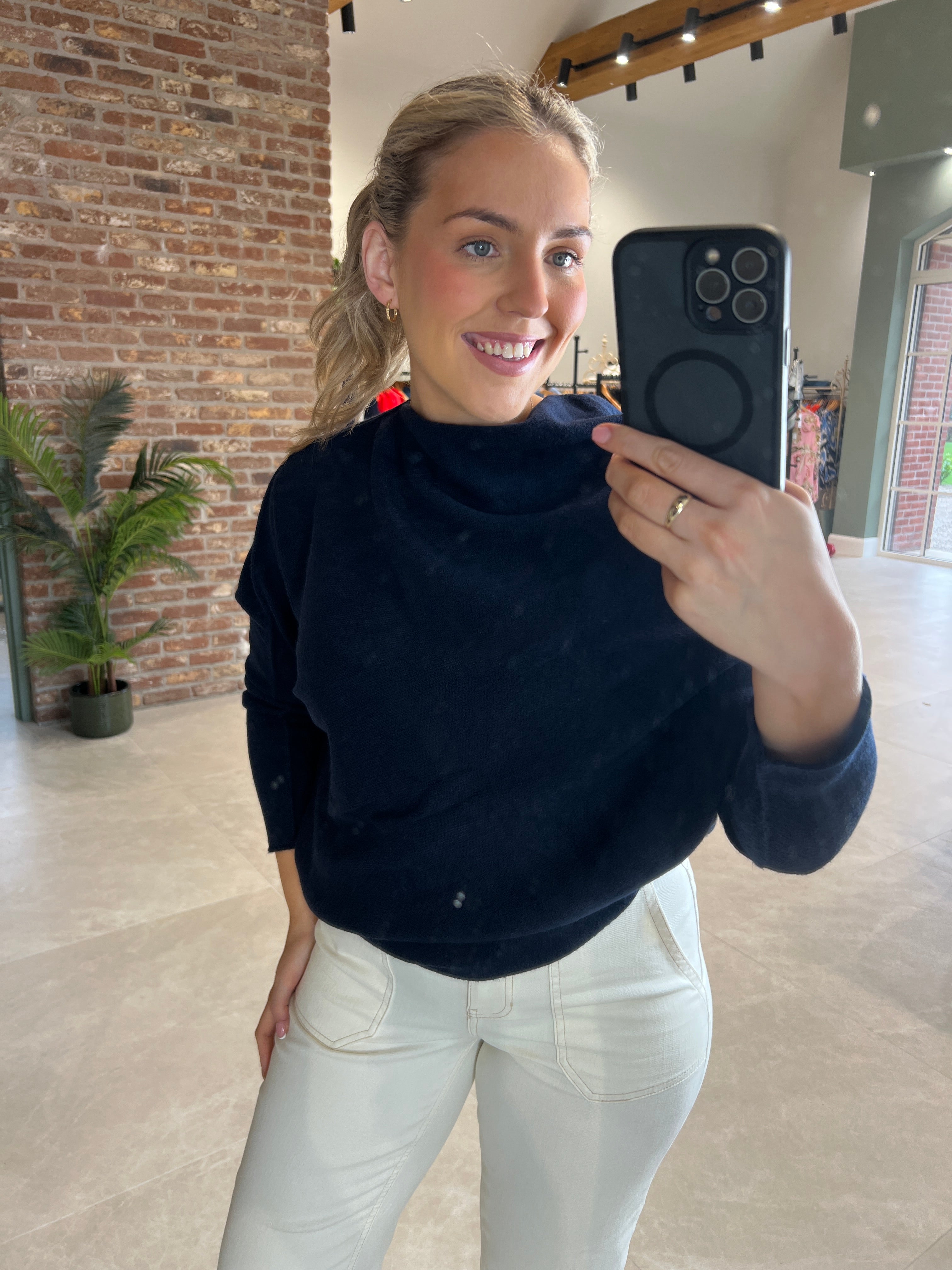 Deck By Decollage Asymmetric Knit In Navy