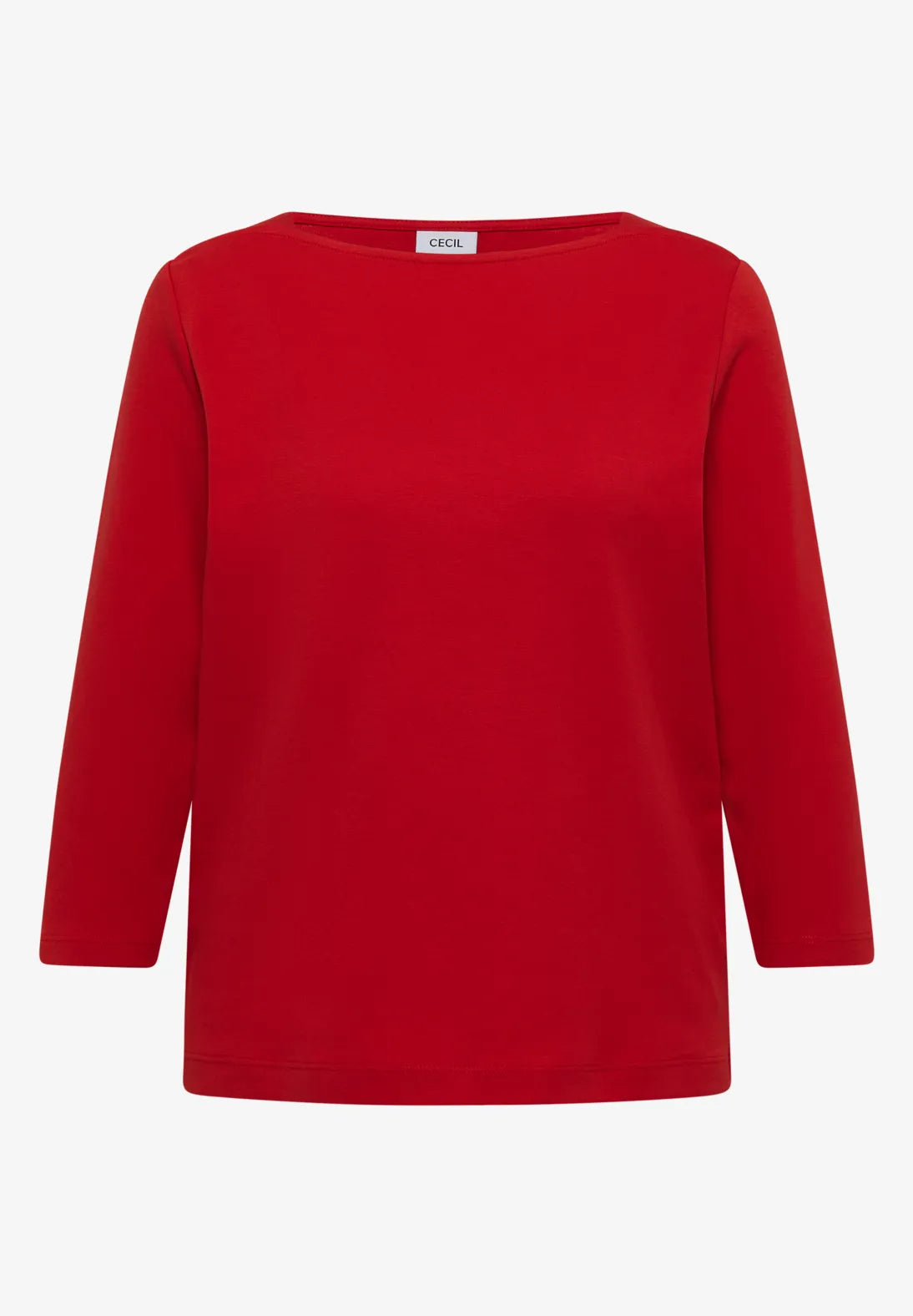 Basic boatneck top in flame red