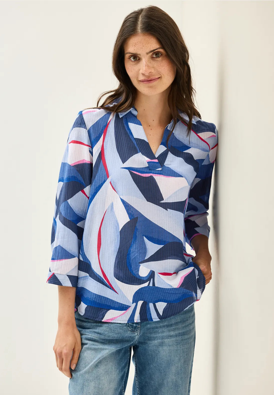 Cecil Print Blouse In Urban Navy
