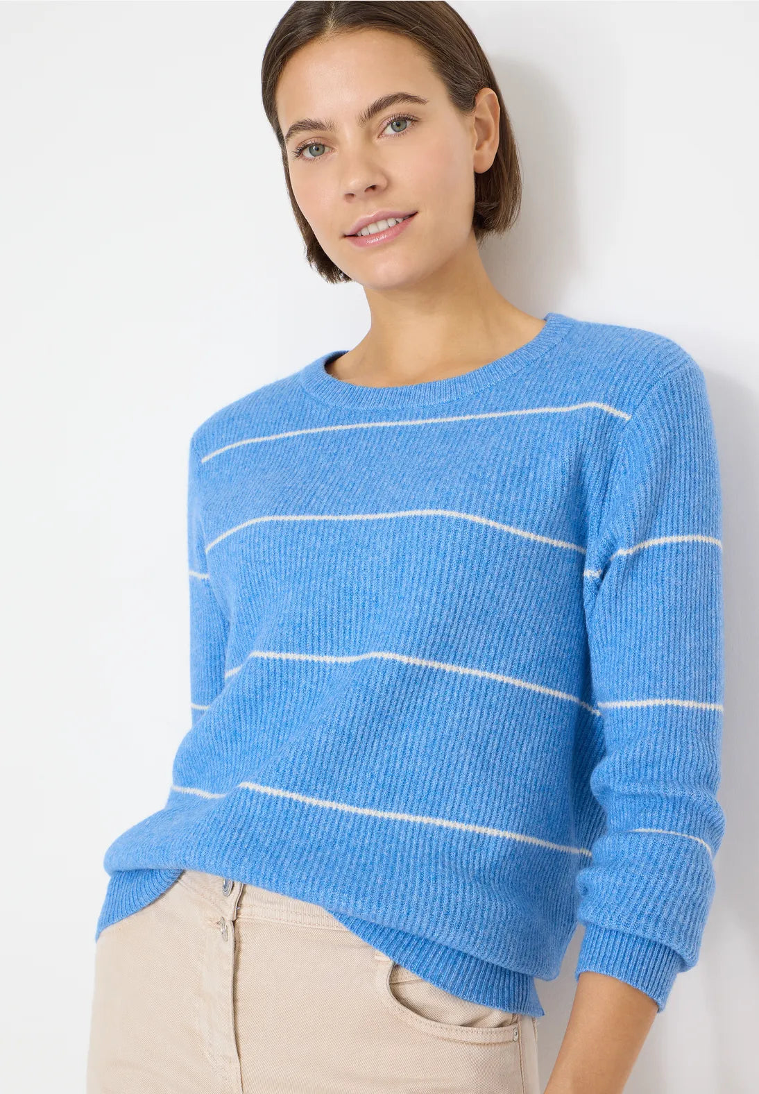 Cecil Striped Knit In Fountain Blue