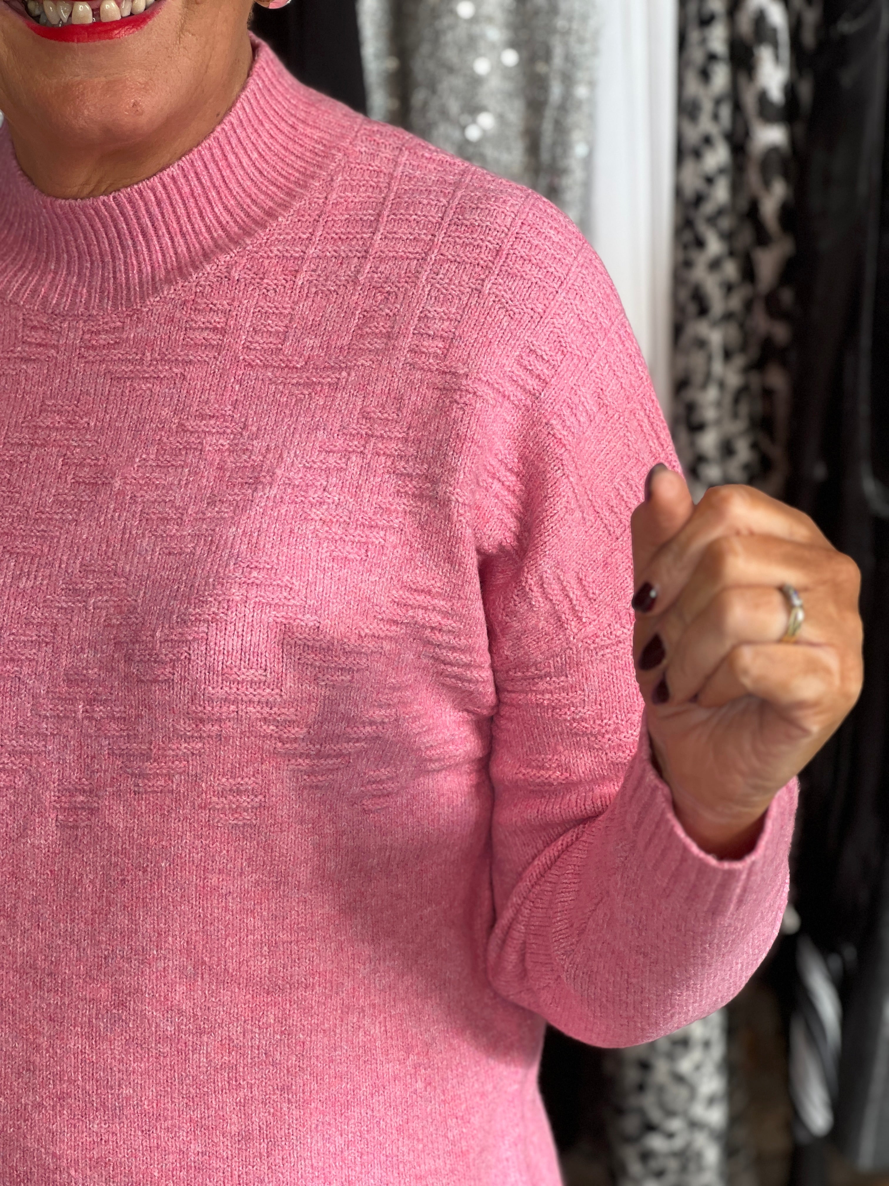 Cecil Cosy Jacquard Pullover In Dark Blossom