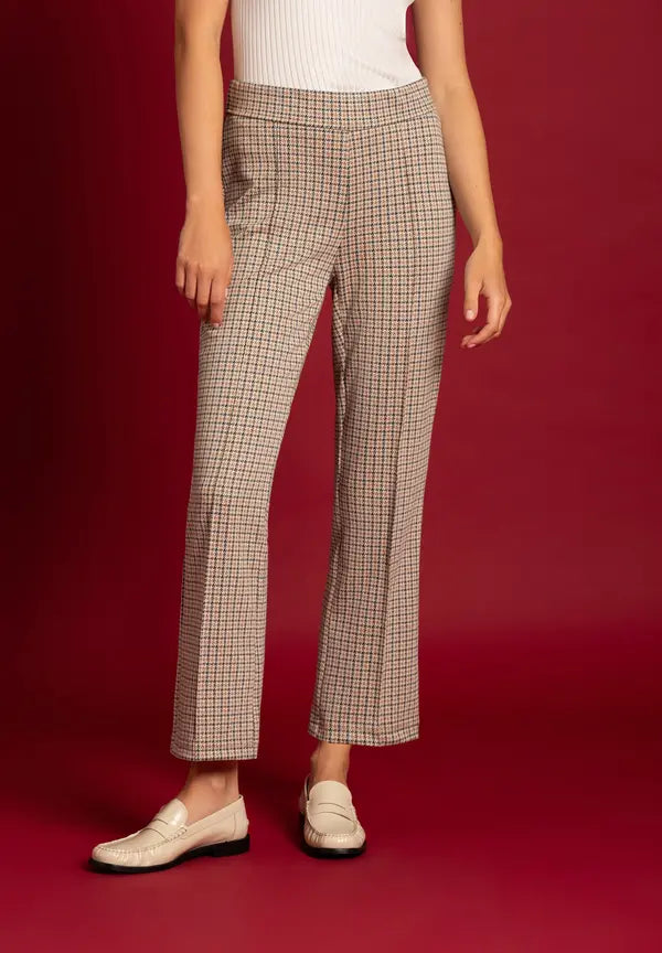 More & More Houndstooth Kickflare Trousers In Multi