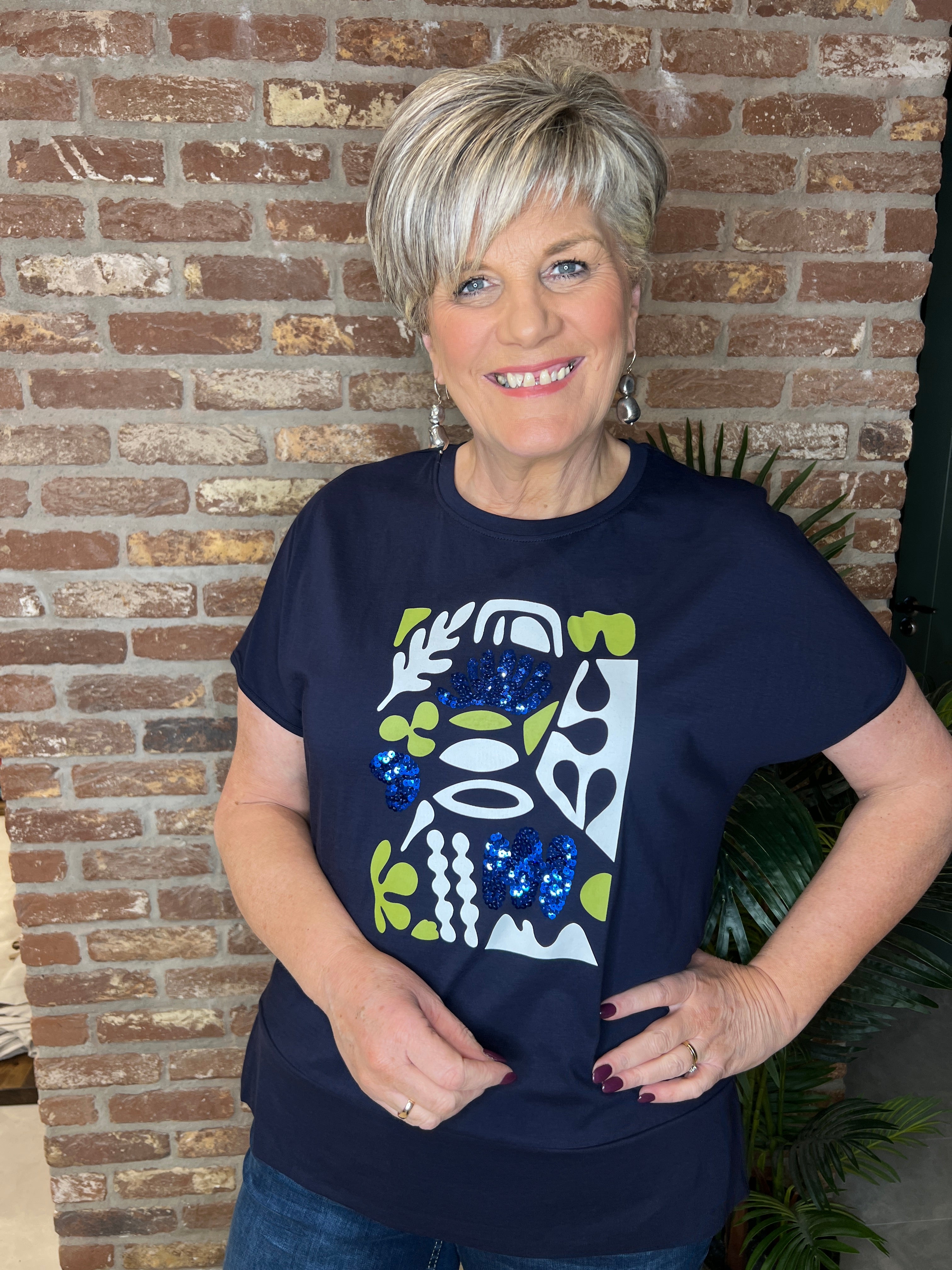 Peruzzi Sequence Print T-shirt in Navy