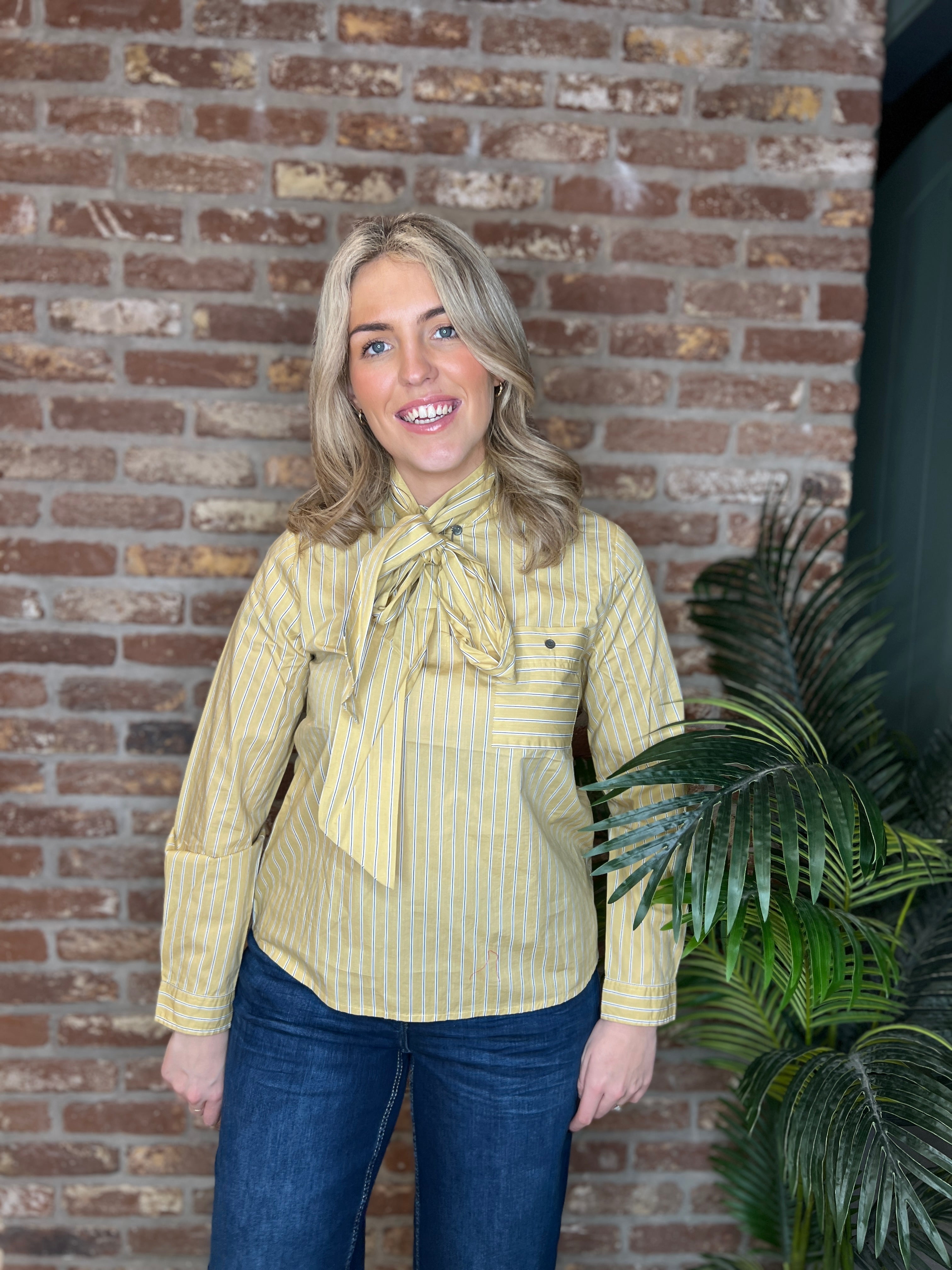 Saint Tropez Striped Blouse In Cocoon