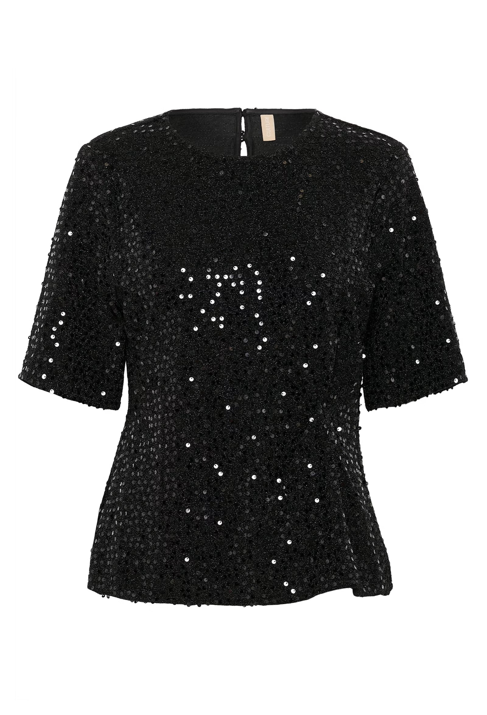 Culture Sequin Blouse In Black