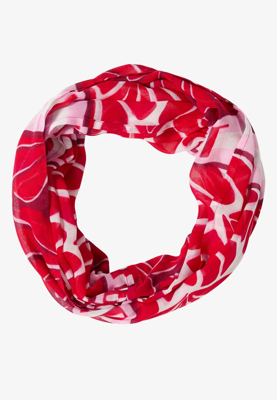 Cecil print Loop Snood In glazed apple red