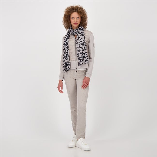 Monari Scarf With Leopard Print In Green Tea