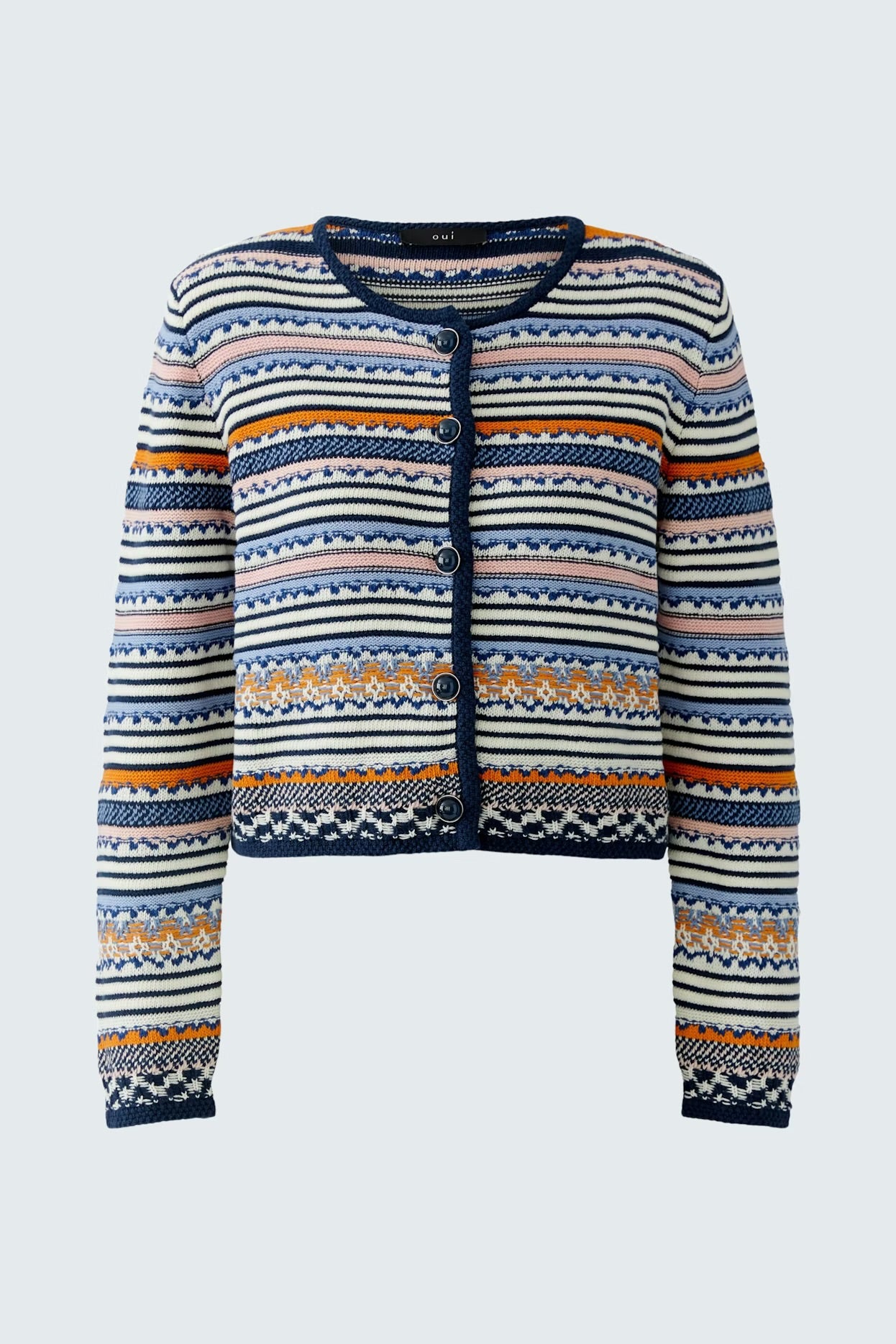 Oui Knit Jacket In dark blue rose
