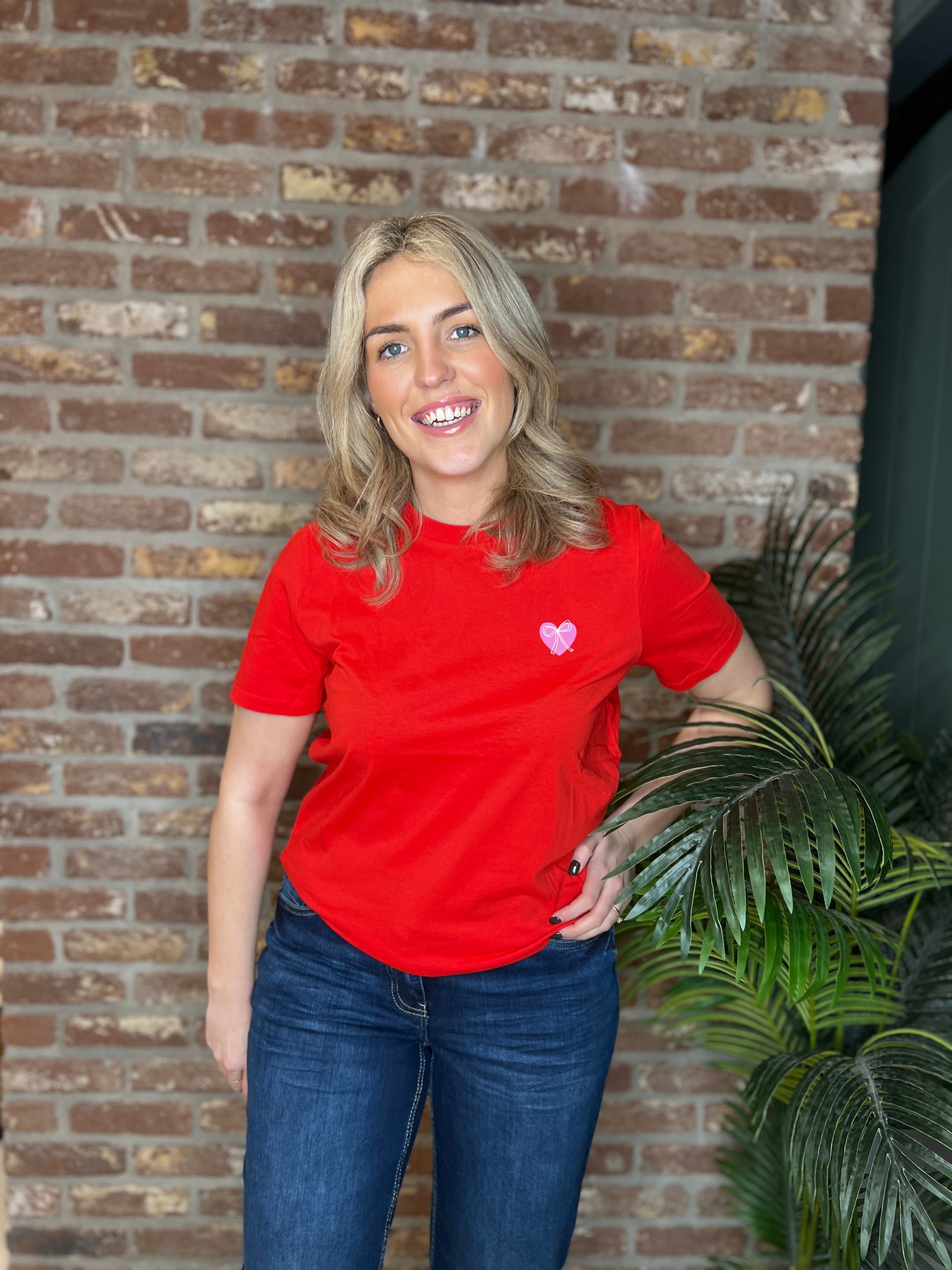 Saint Tropez Heart t-shirt In Fiery Red