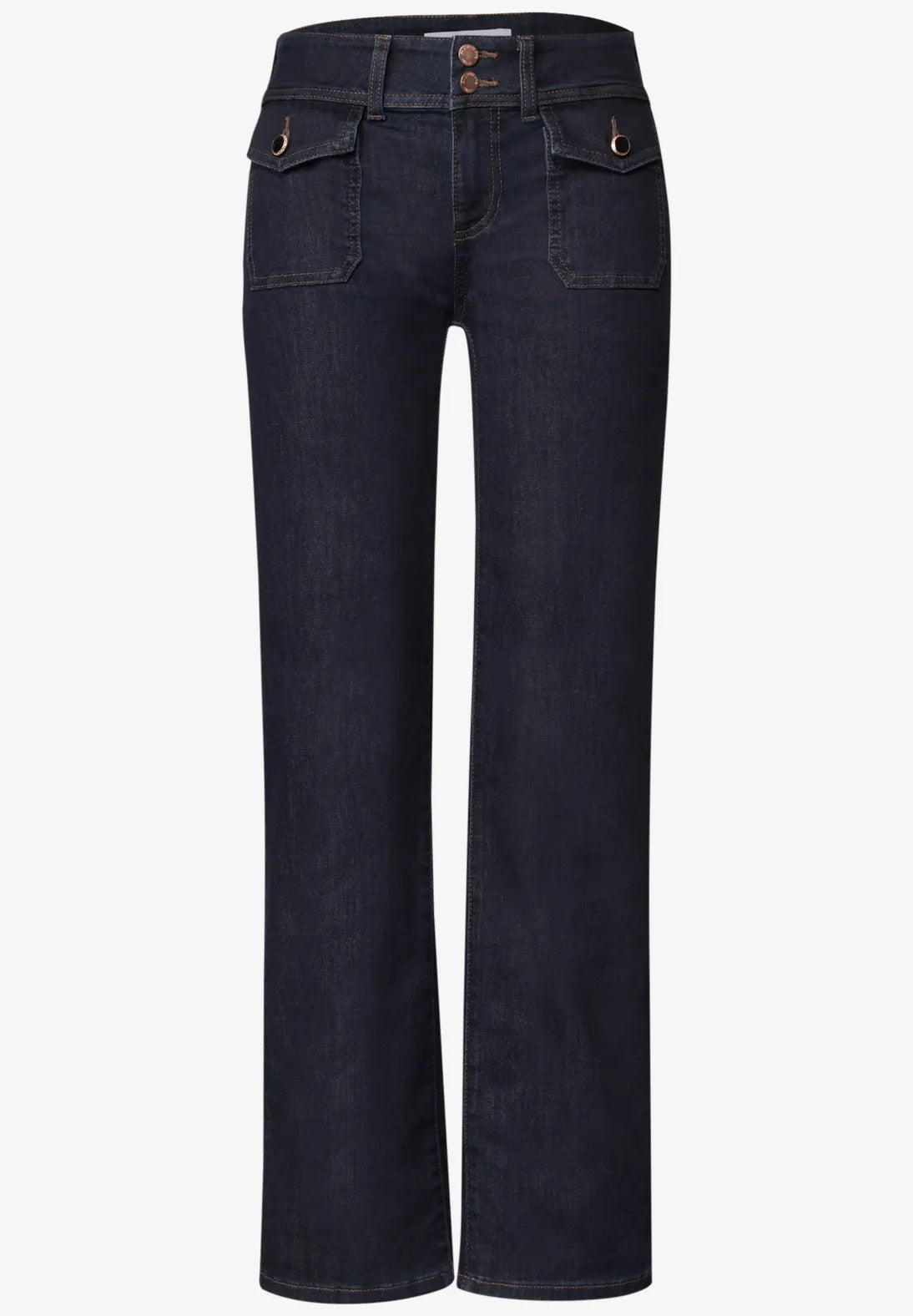 Straight leg jeans in rinse washed