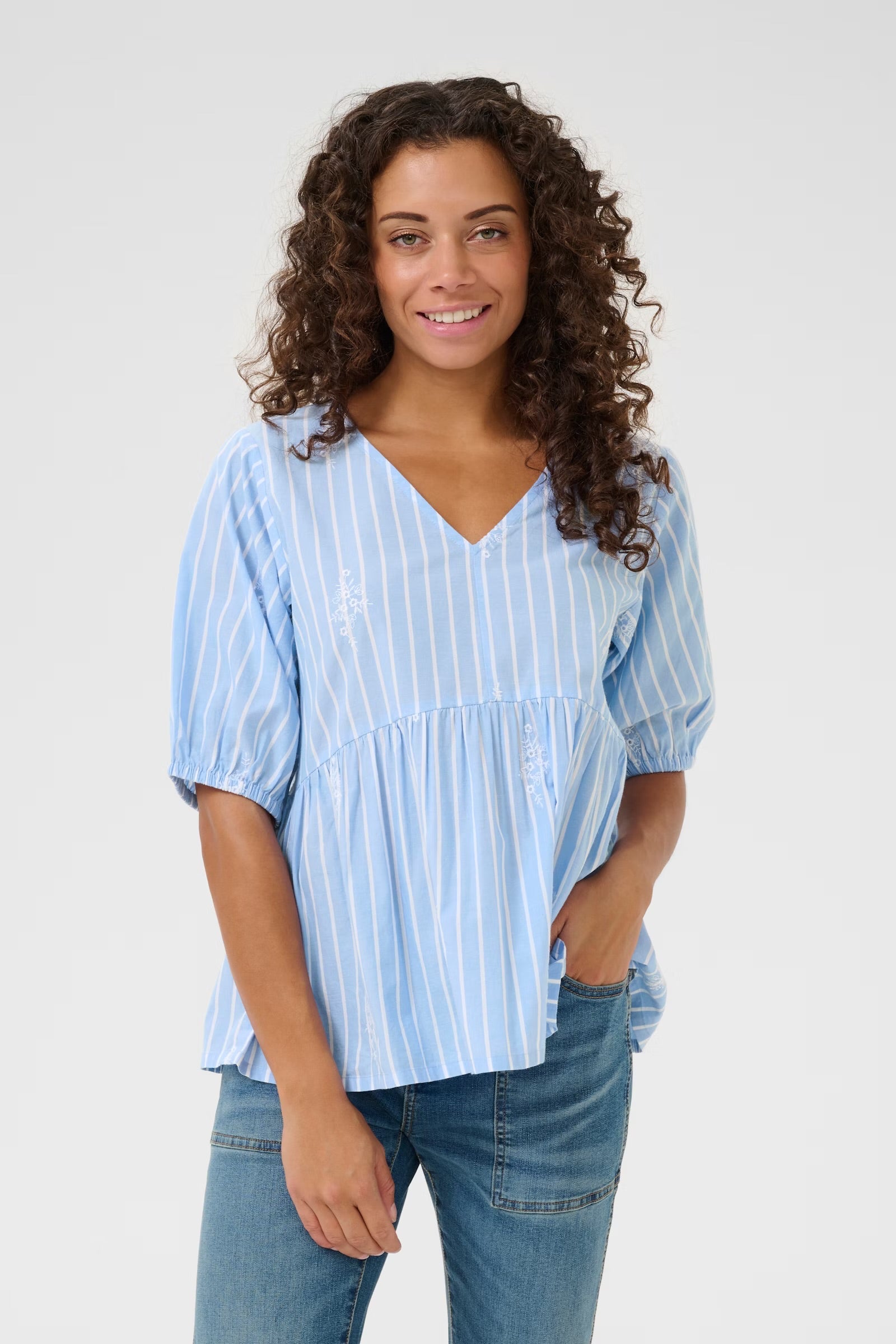 Culture Cubaloo Blouse In Blue Stripe